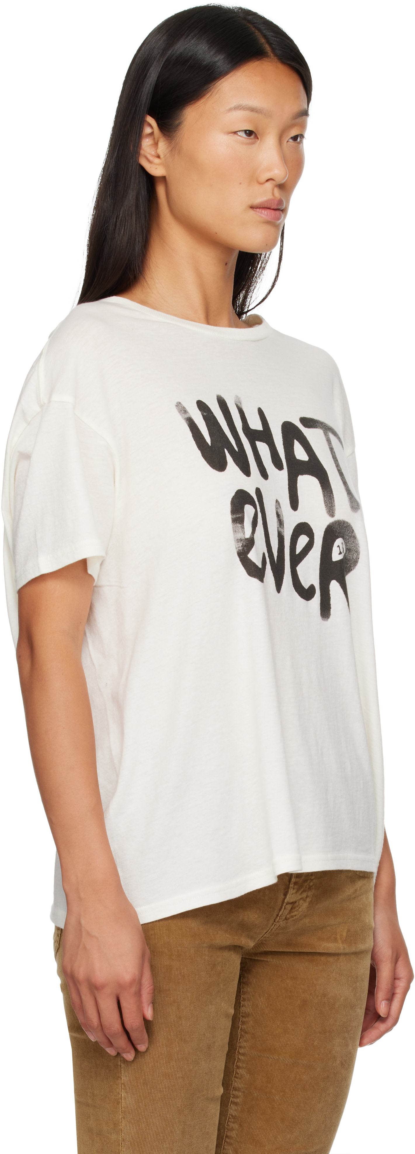 R13 - T-shirt décontracté 'Whatever' blanc cassé