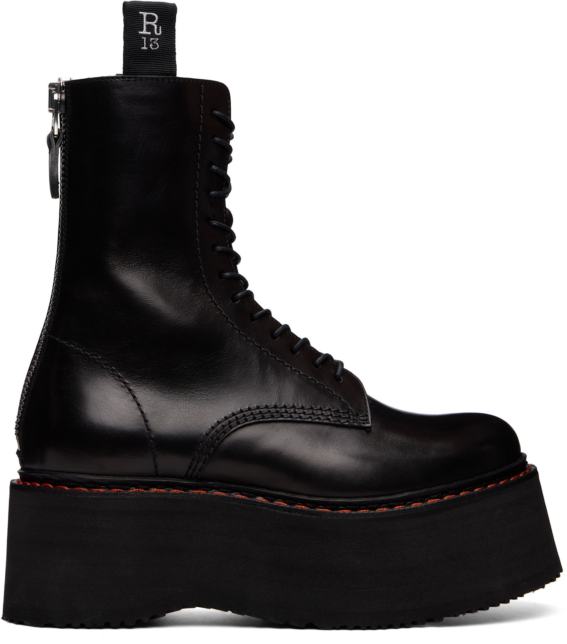 R13 - Black Double Stack Boots