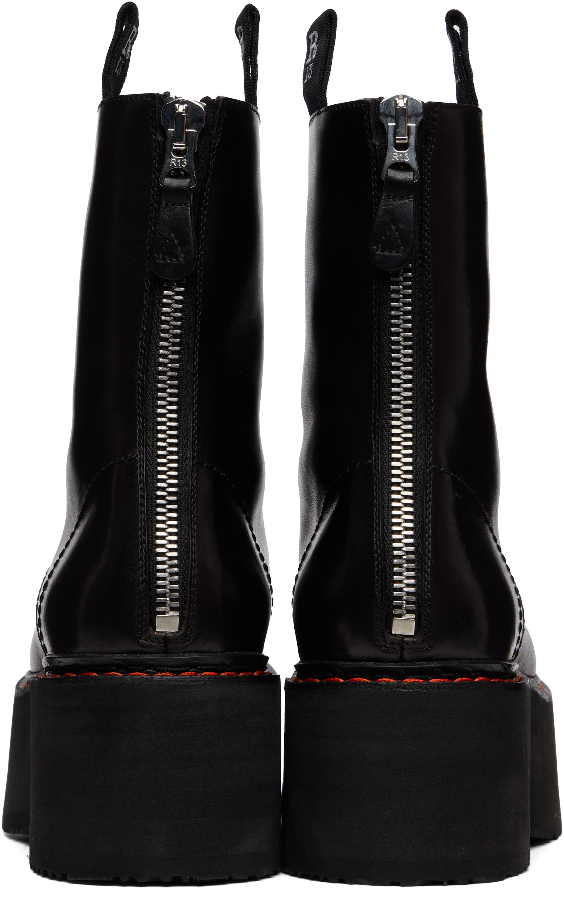 R13 - Black Double Stack Boots
