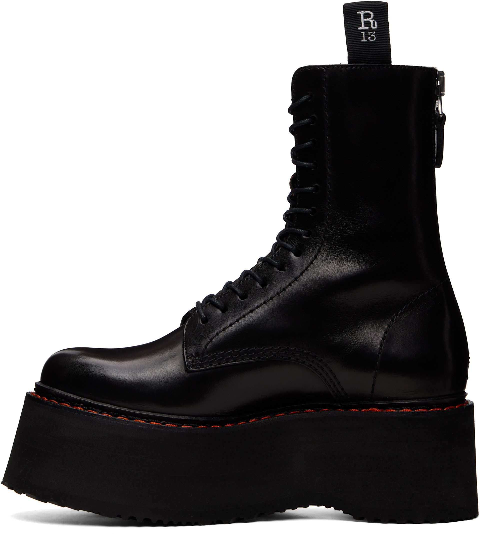 R13 - Black Double Stack Boots