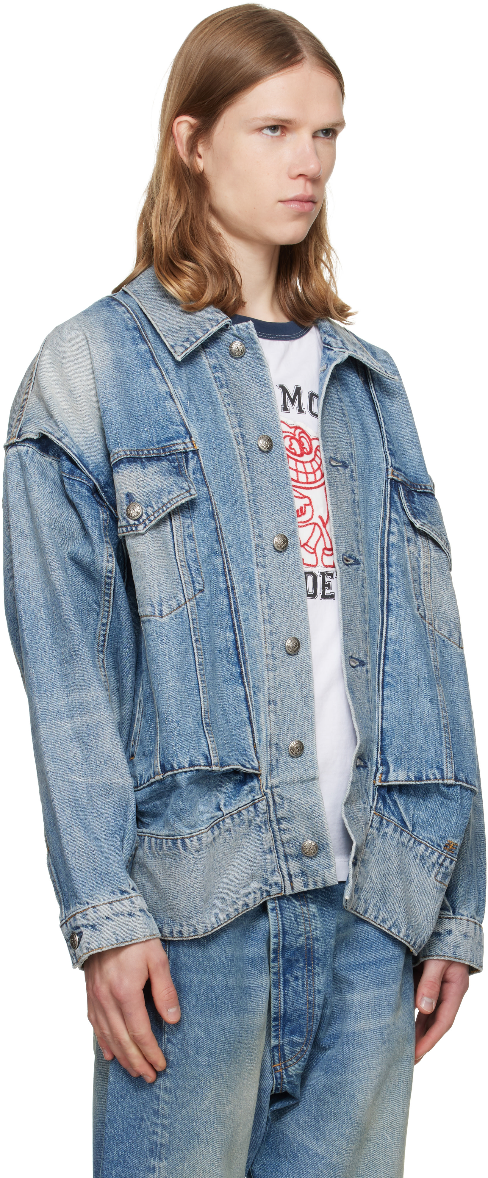 R13 - Blue Roxy Moto Denim Jacket