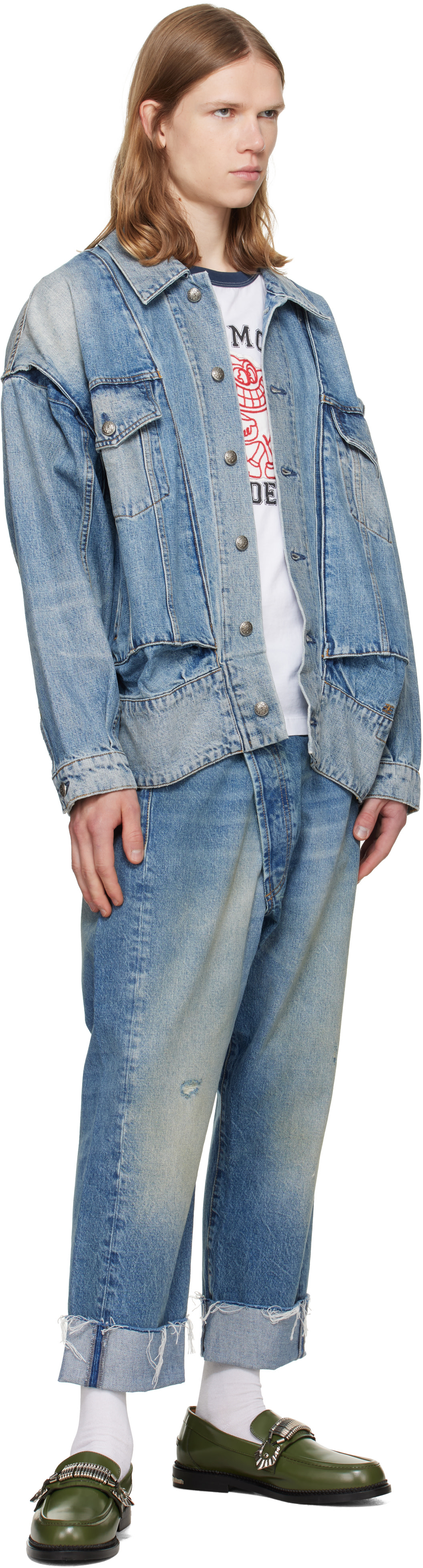 R13 - Blue Roxy Moto Denim Jacket