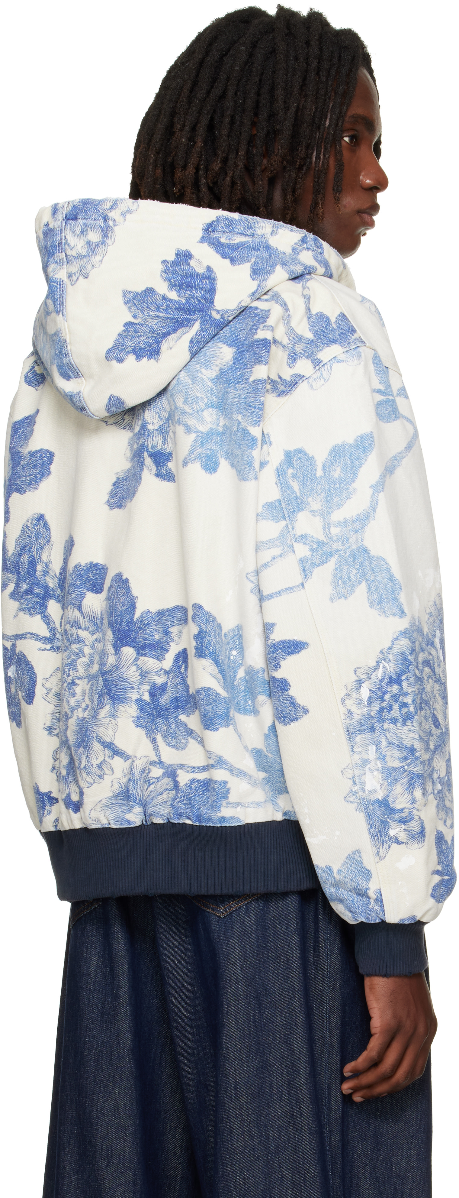 R13 - Off-White & Blue Relaxed Workwear Jacket