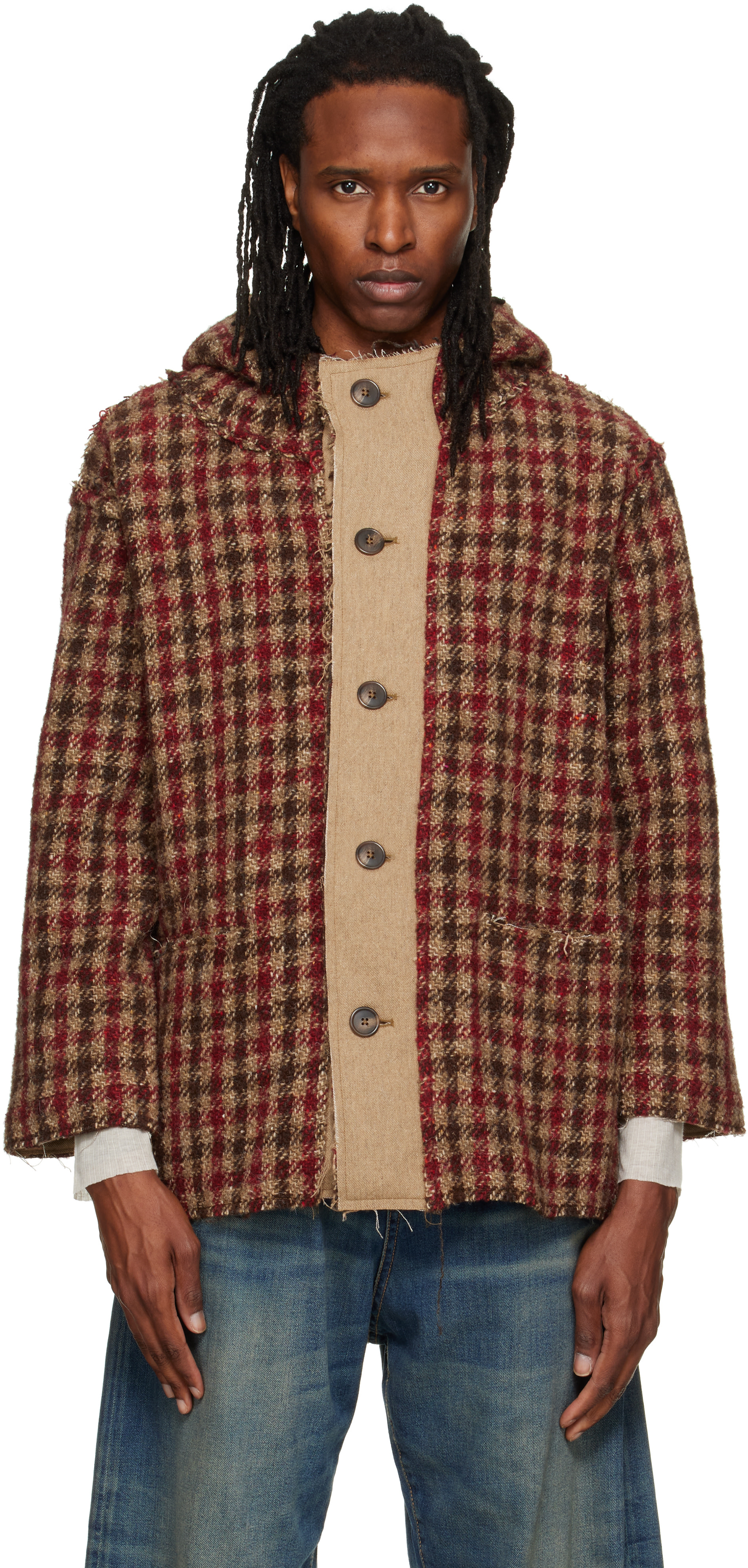 R13 - Red Oversized Hooded Jacket
