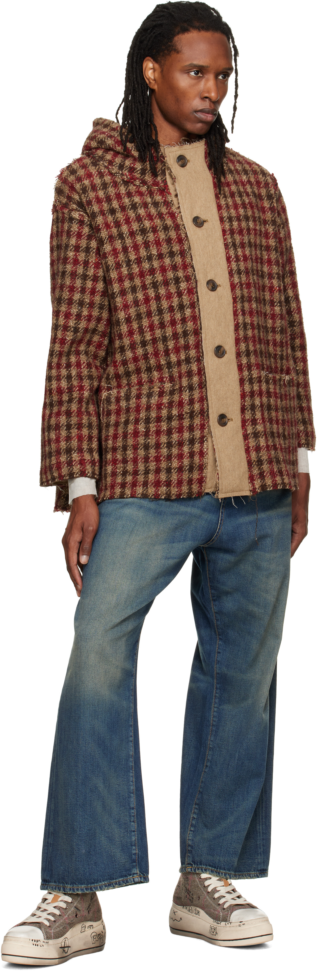 R13 - Red Oversized Hooded Jacket