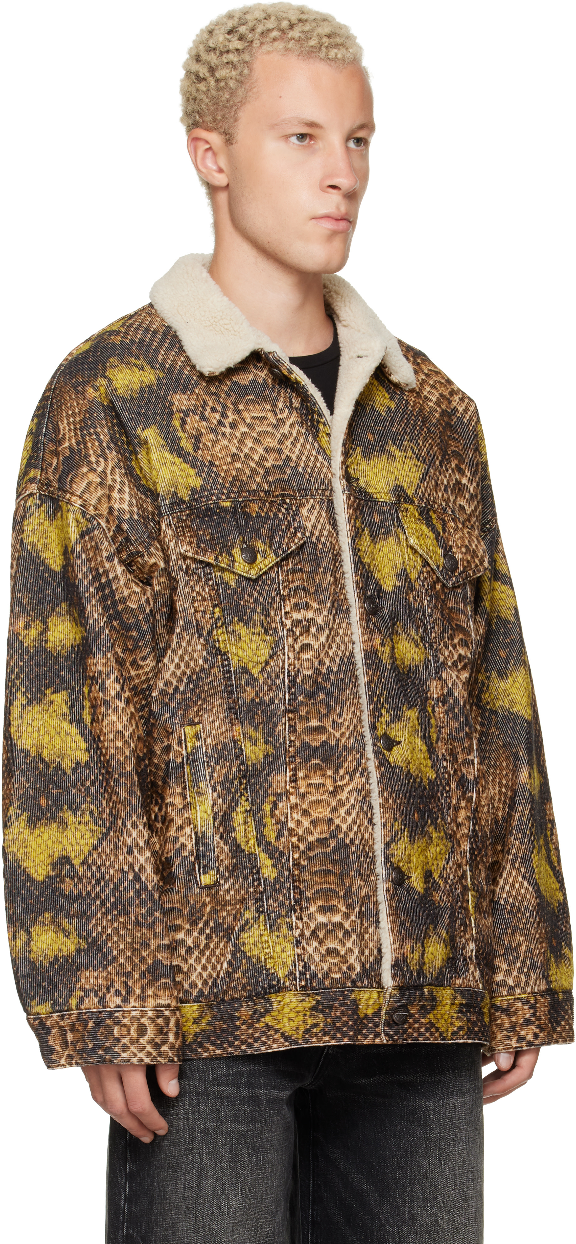 R13 - Brown & Green Oversized Trucker Jacket