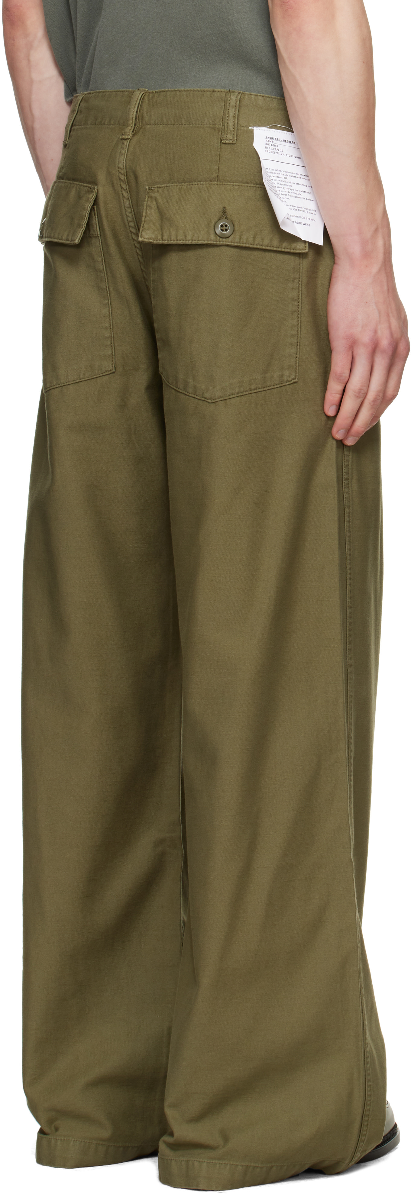 R13: Khaki D'Arcy Flare Utility Cargo Pants | SSENSE Canada