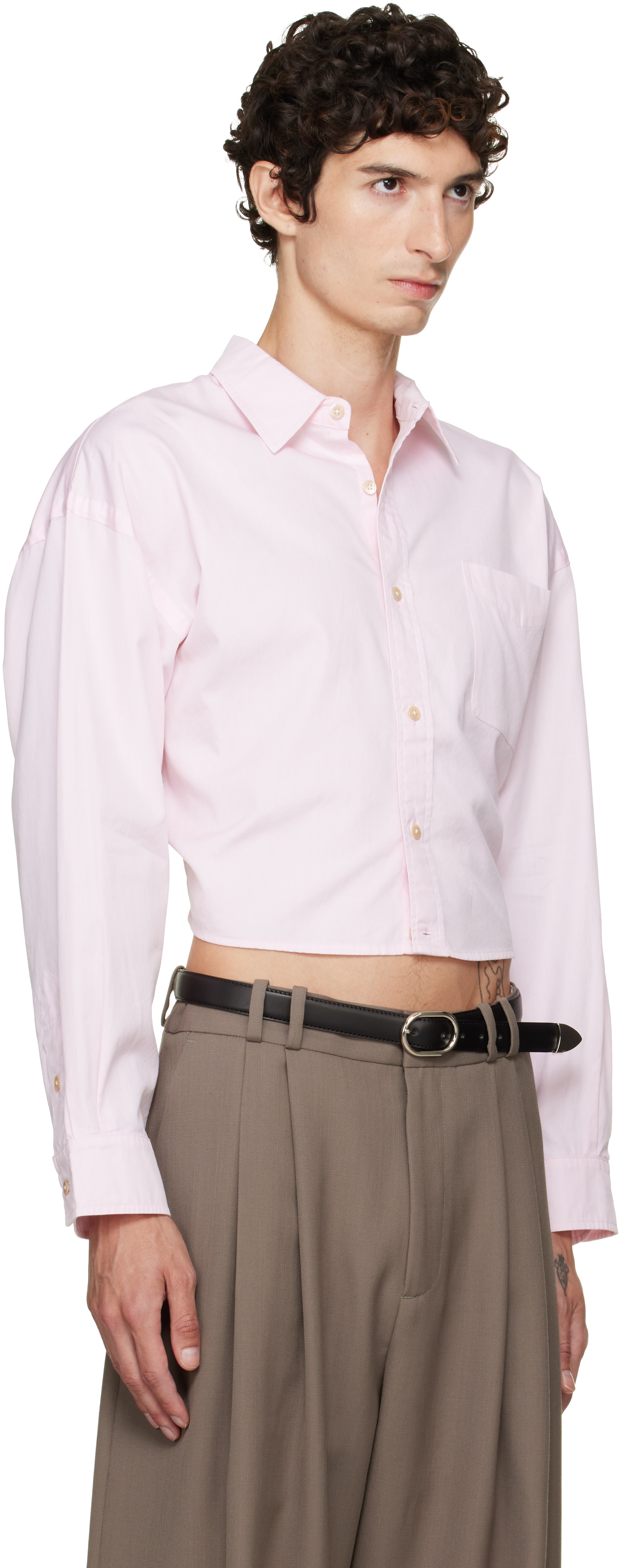 R13 - Pink Split Hem Boyfriend Shirt