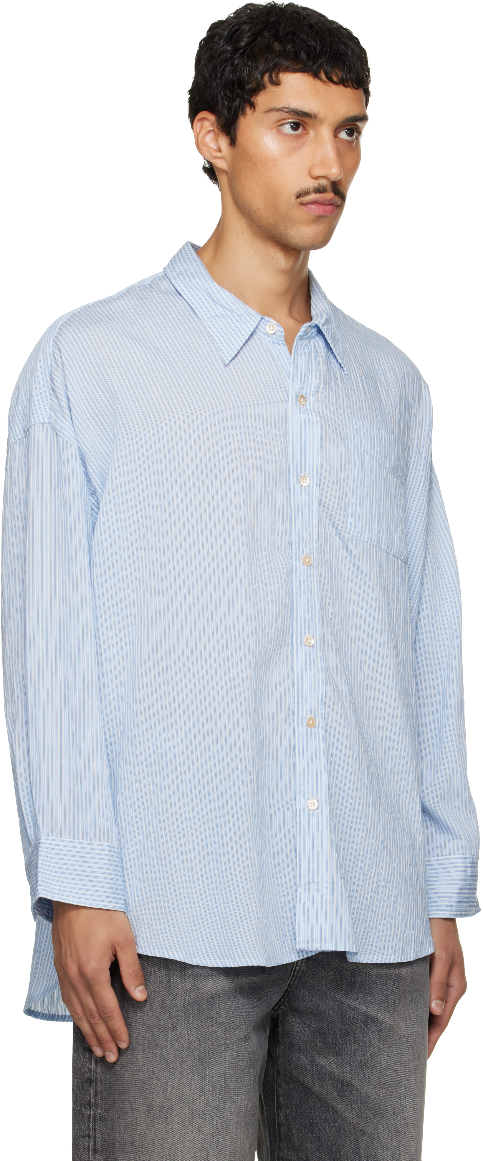 R13 - Blue Drop Neck Shirt