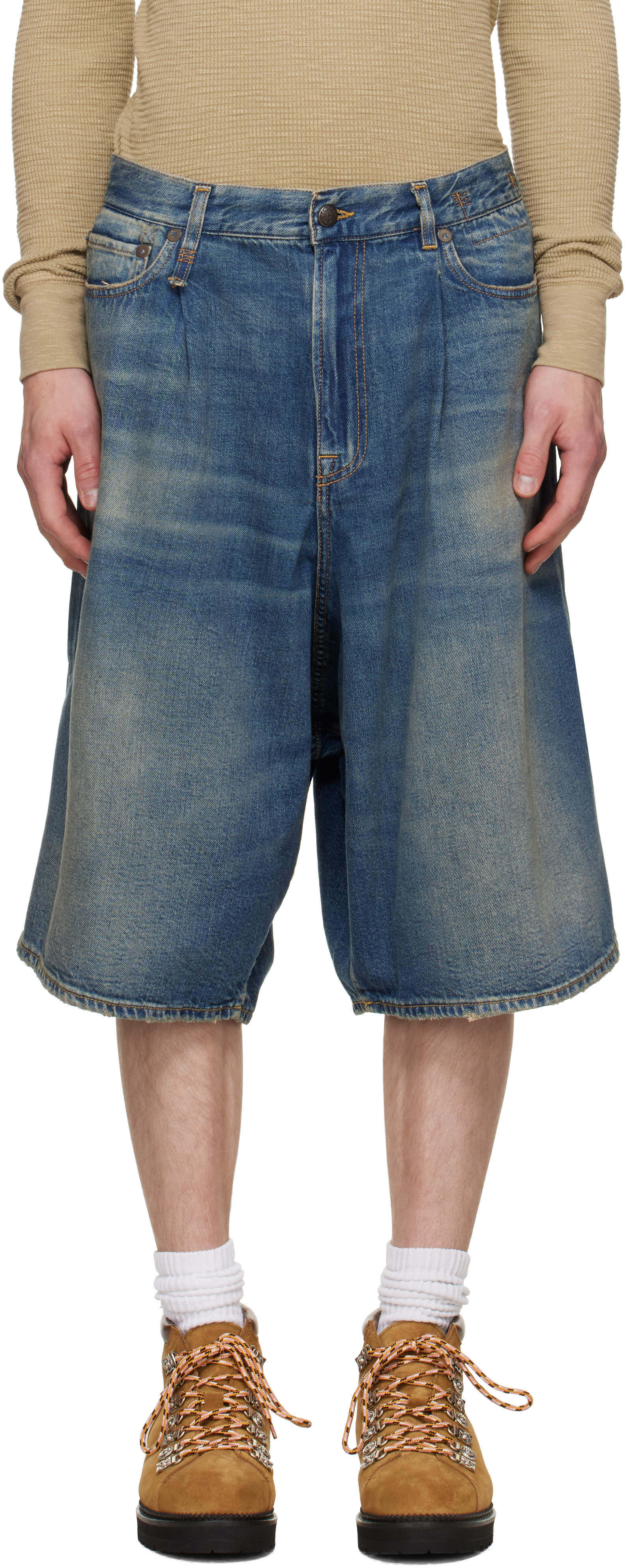 R13 - Indigo Jesse Denim Shorts