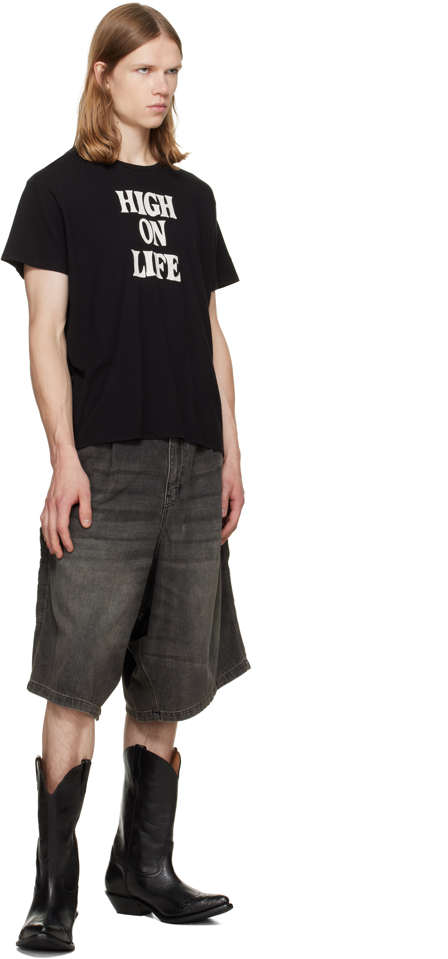 R13 - Short menuisier Jesse noir en denim