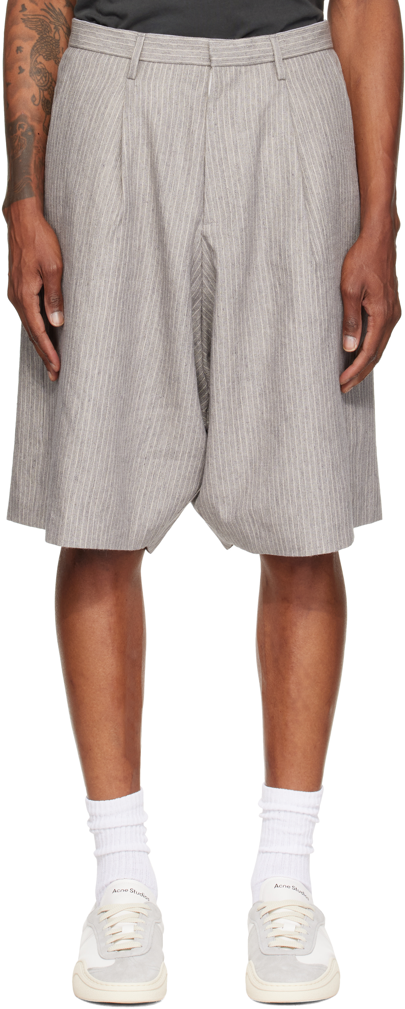 R13 - Gray Jumbo Tailored Shorts