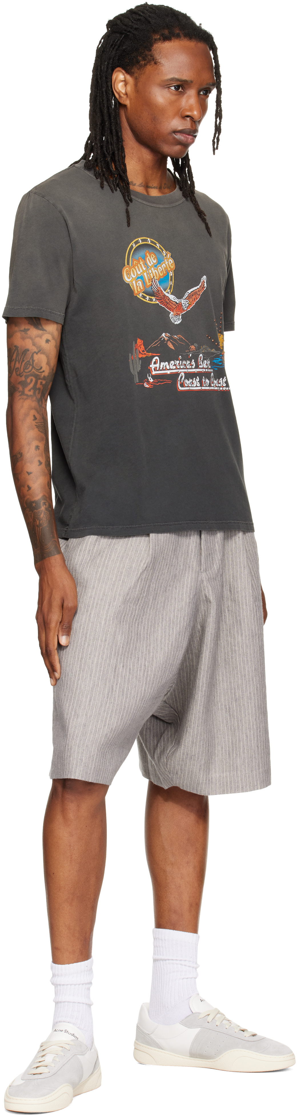R13 - Gray Jumbo Tailored Shorts