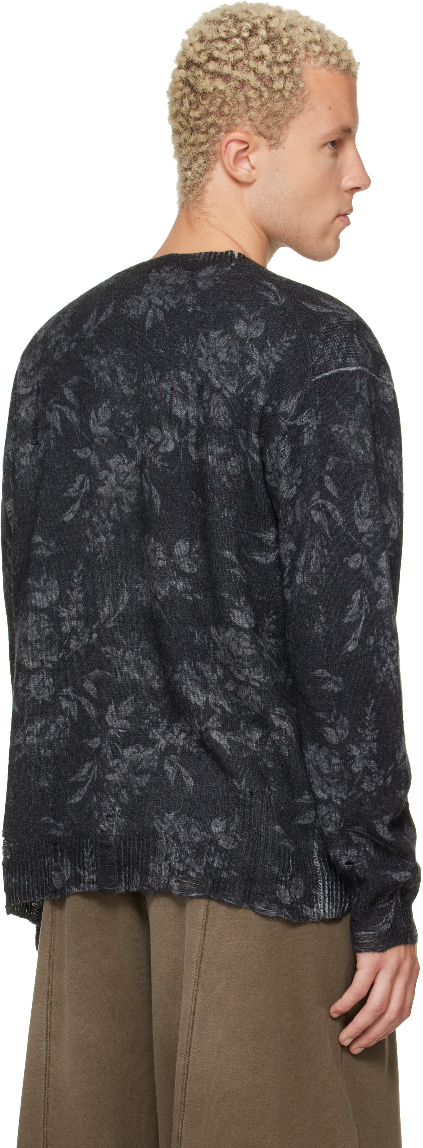 R13 - Gray Printed Boyfriend Cardigan