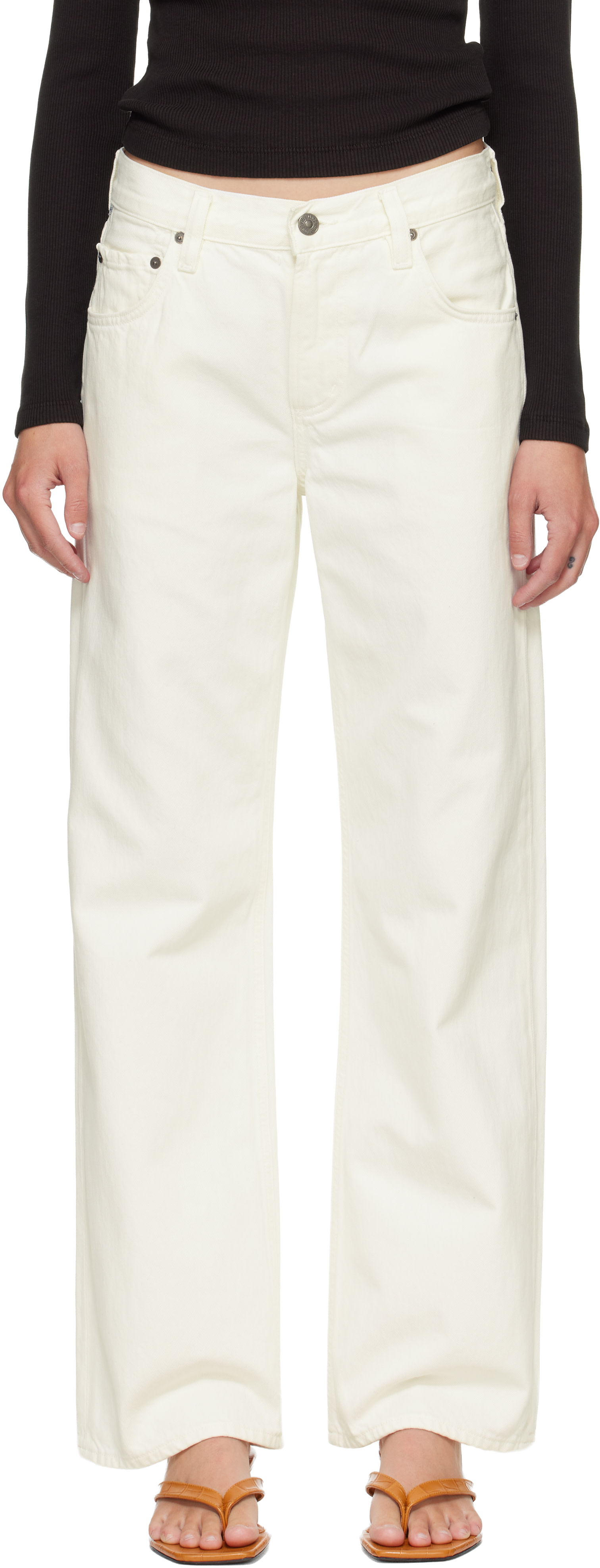 Citizens of Humanity: Off-White Lindz Easy Straight Jeans | SSENSE