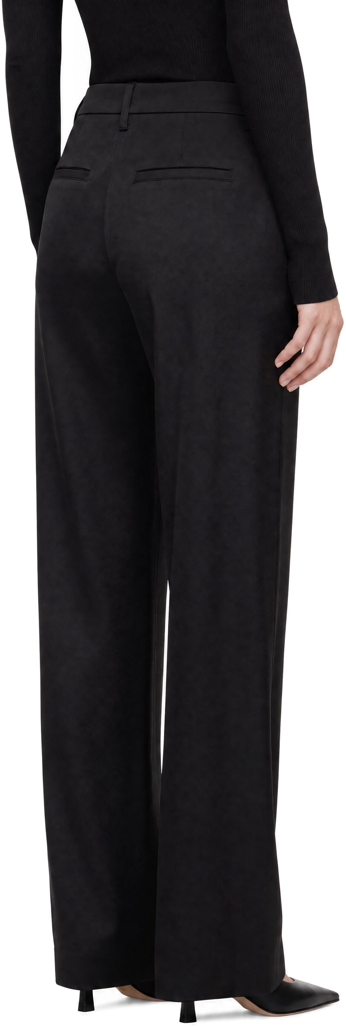 Citizens of Humanity: Black Brynn Hammered Satin Trousers | SSENSE