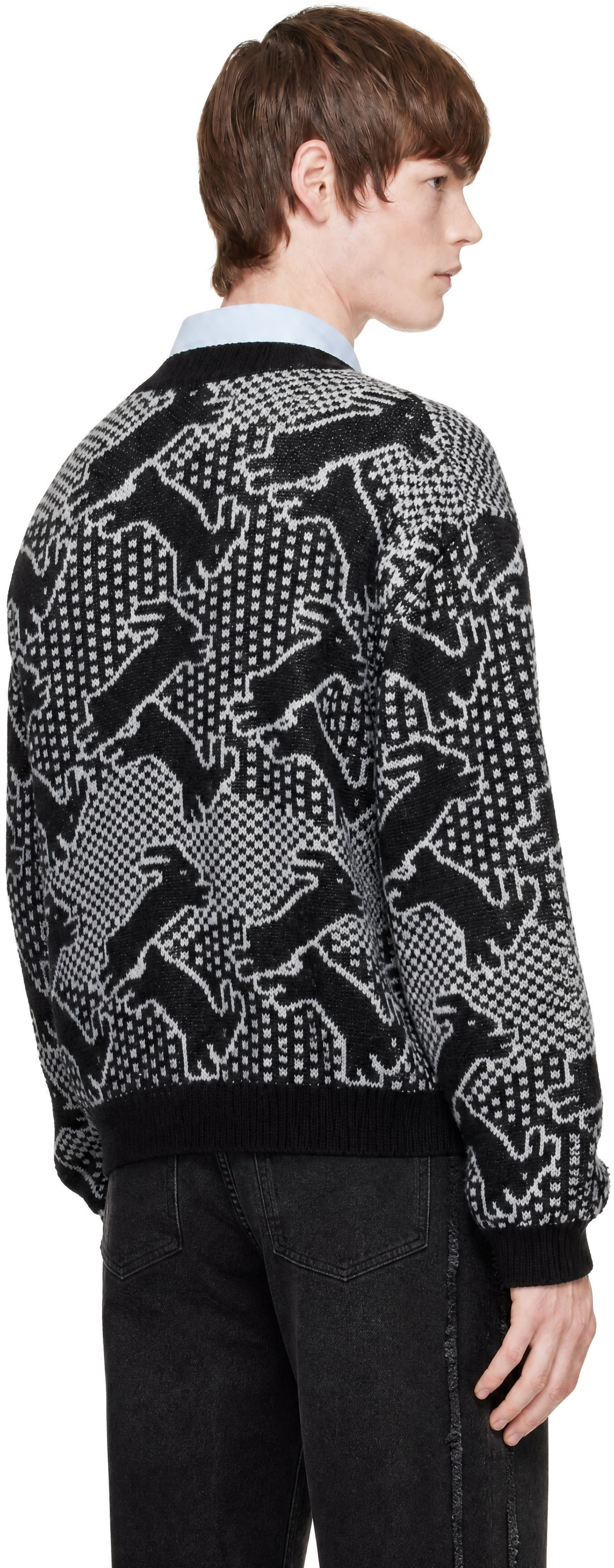 Carne Bollente: Gray Night of 1000 Rabbits Cardigan | SSENSE