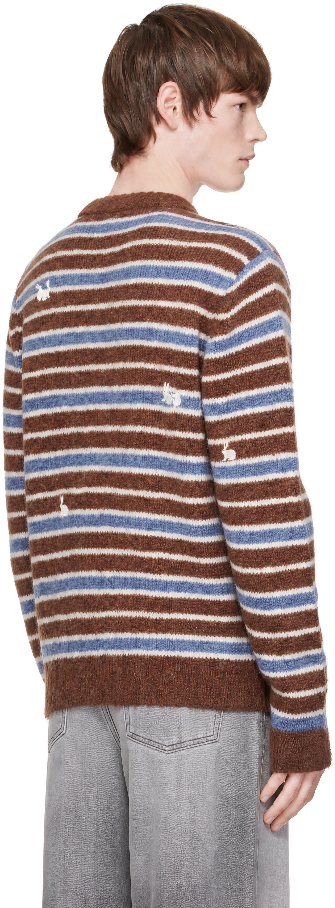 Carne Bollente - Pull Bunny Crossings brun et bleu