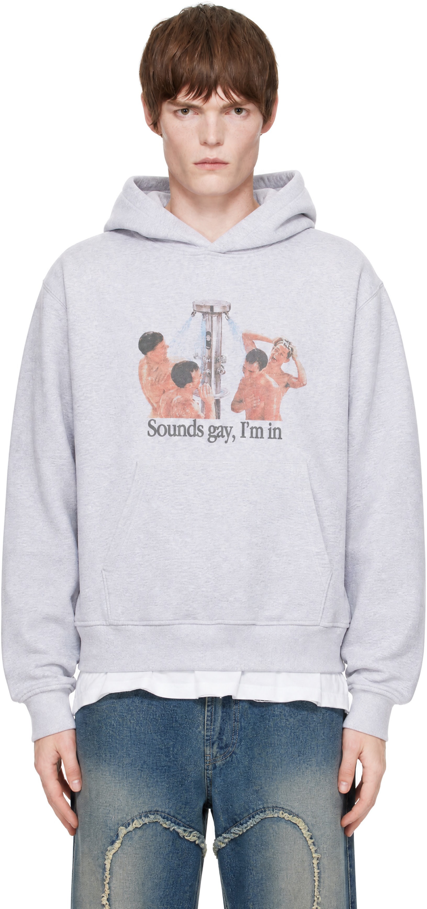 Carne Bollente - Pull à capuche Shower Thoughts gris