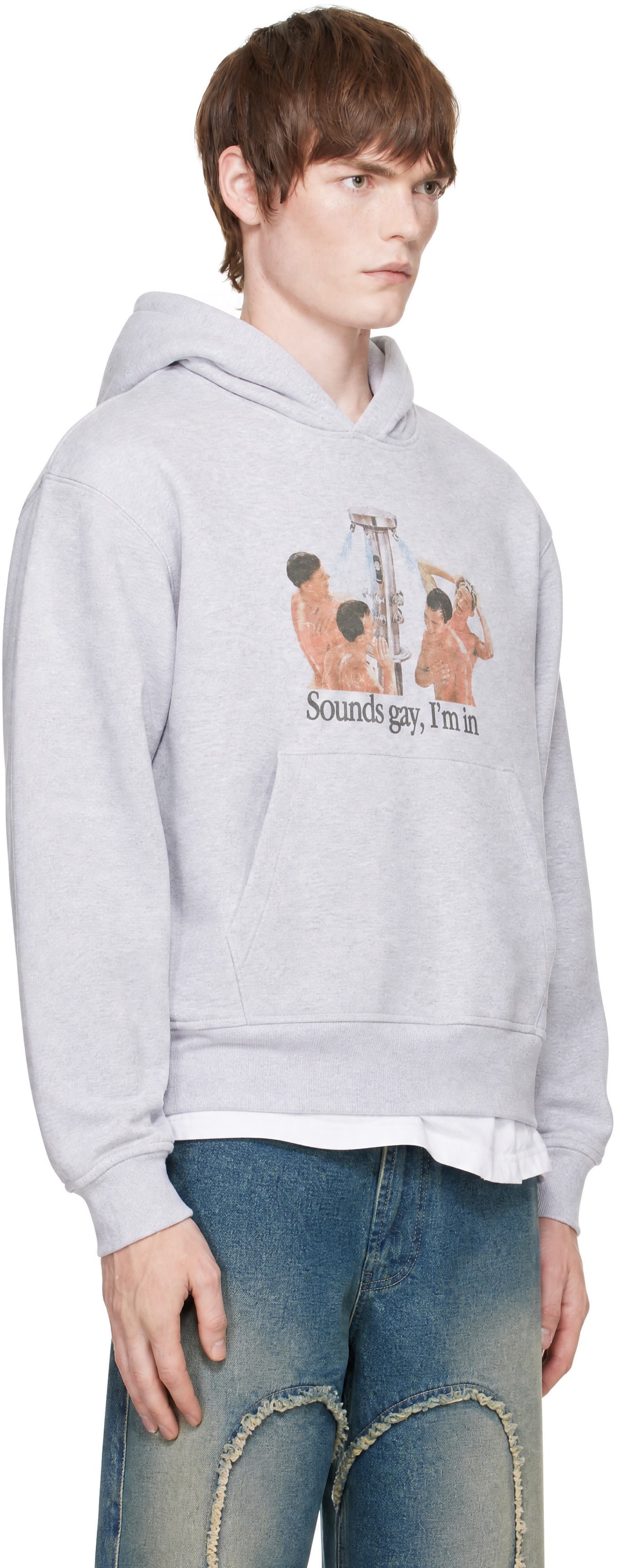 Carne Bollente - Pull à capuche Shower Thoughts gris