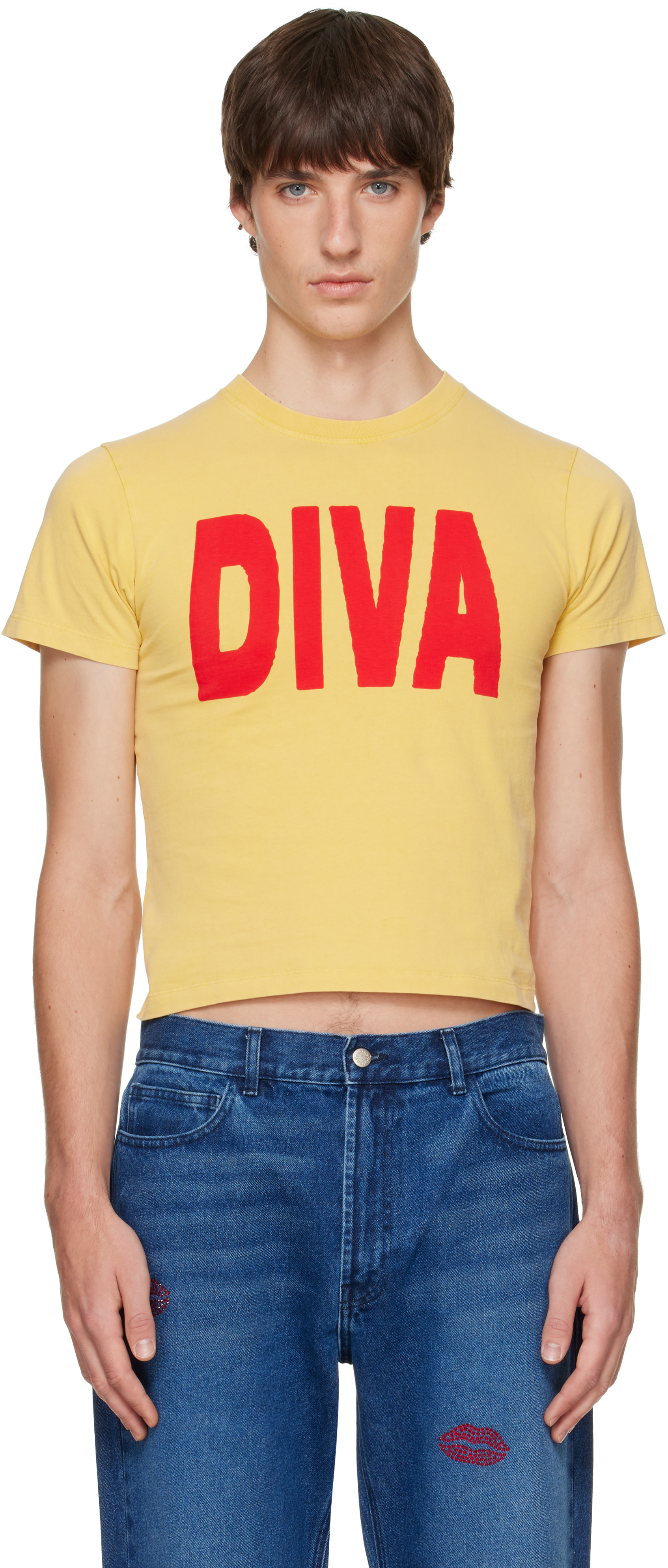 Carne Bollente: Yellow 'Diva' T-shirt | SSENSE