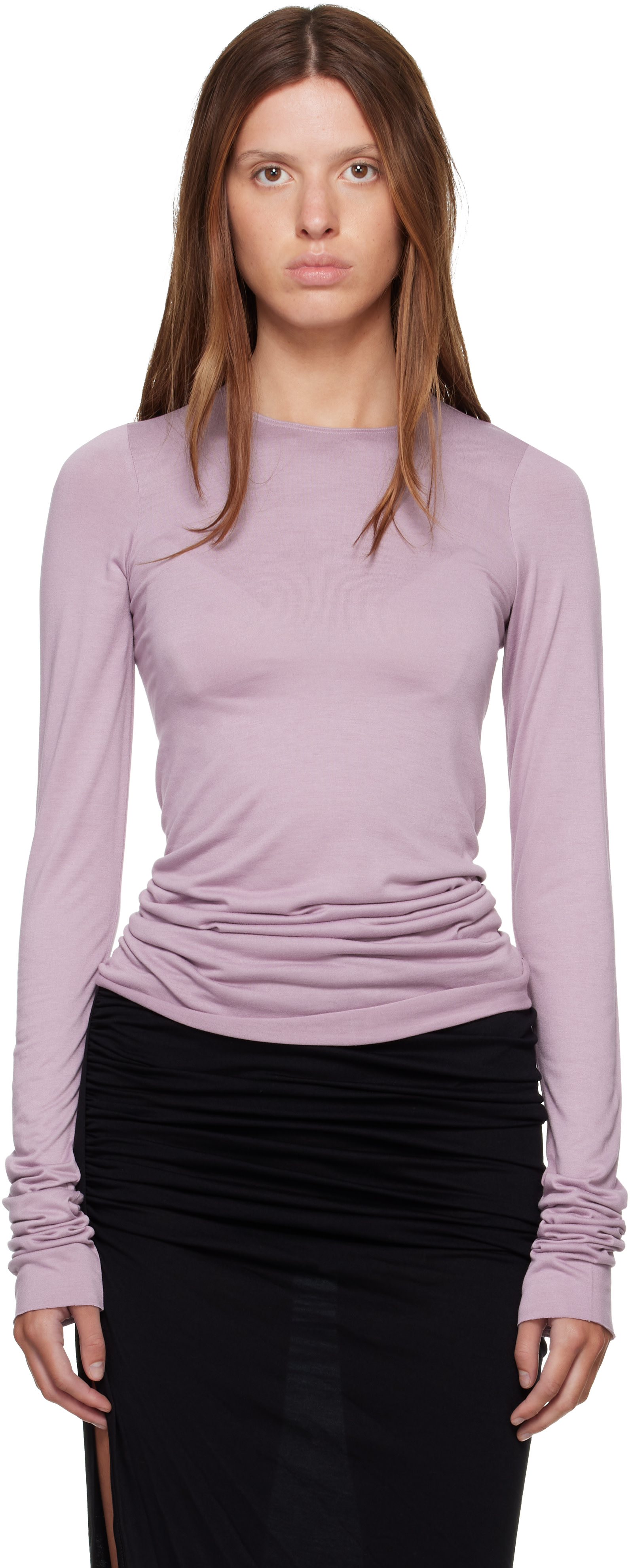 Rick Owens Lilies: Purple Tower Basic LS T-shirt | SSENSE