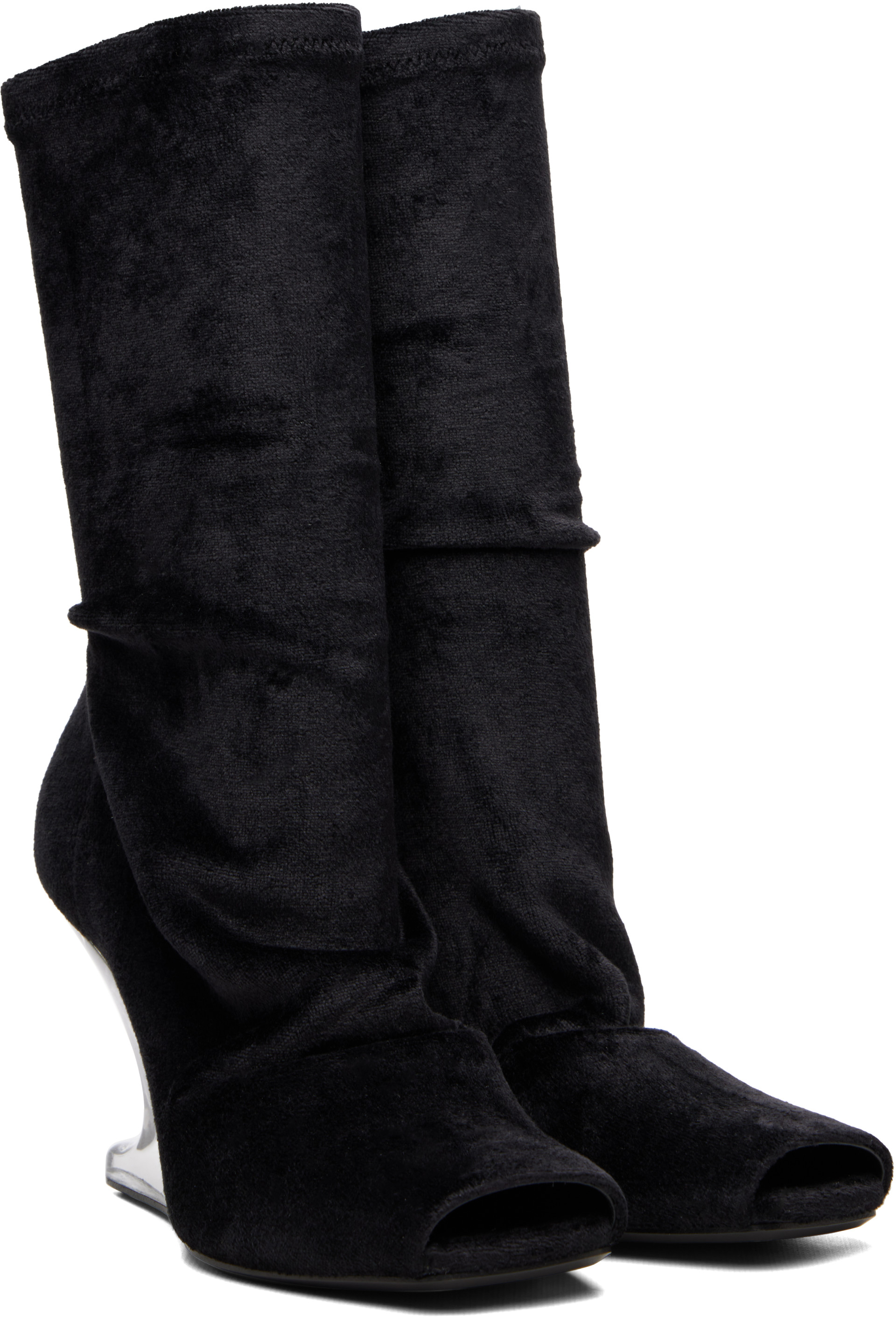 Rick Owens Lilies: Black Tower Cantilever 8 Boots | SSENSE