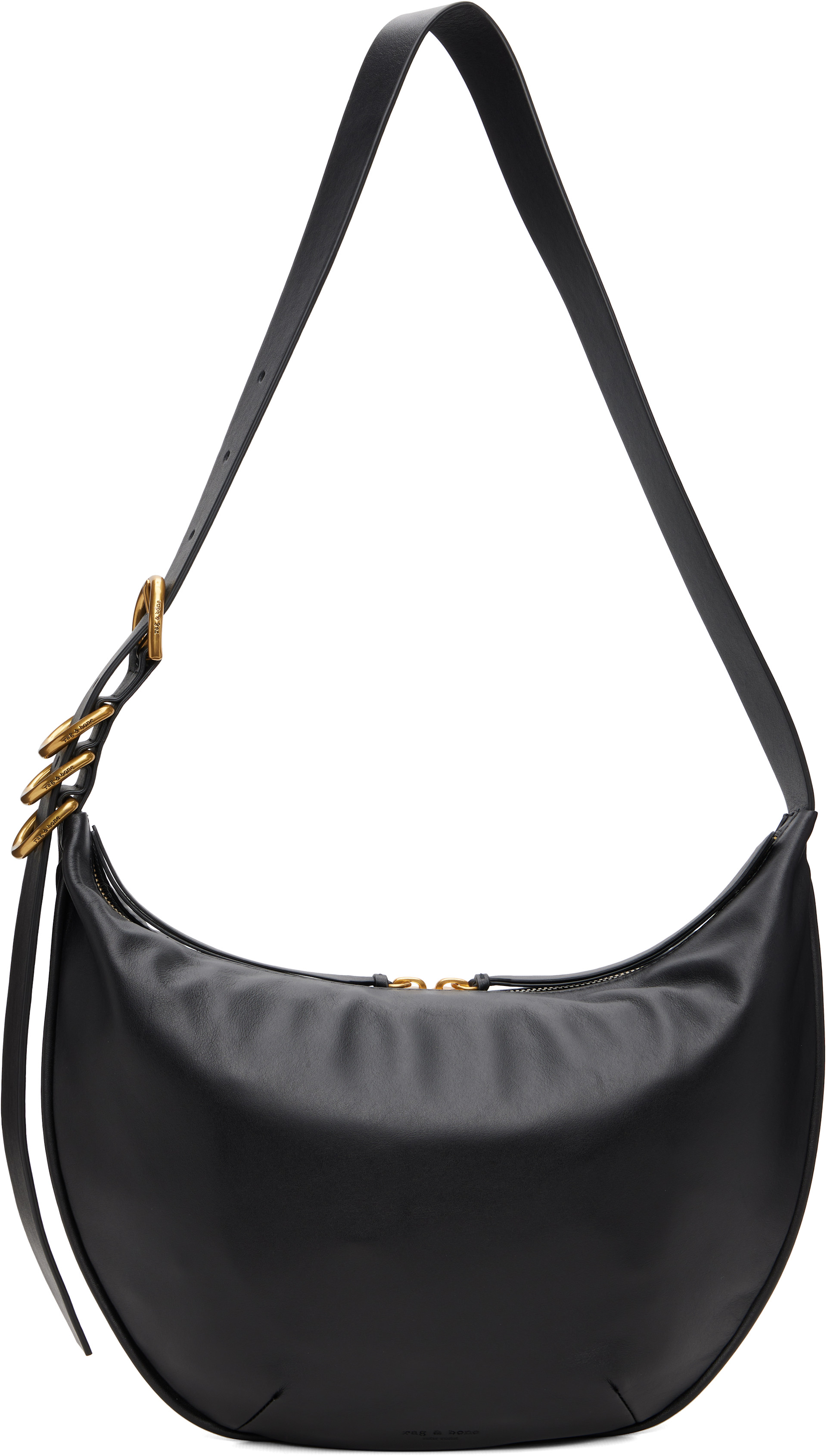 rag & bone: Black Mercer Medium Leather Shoulder Bag | SSENSE