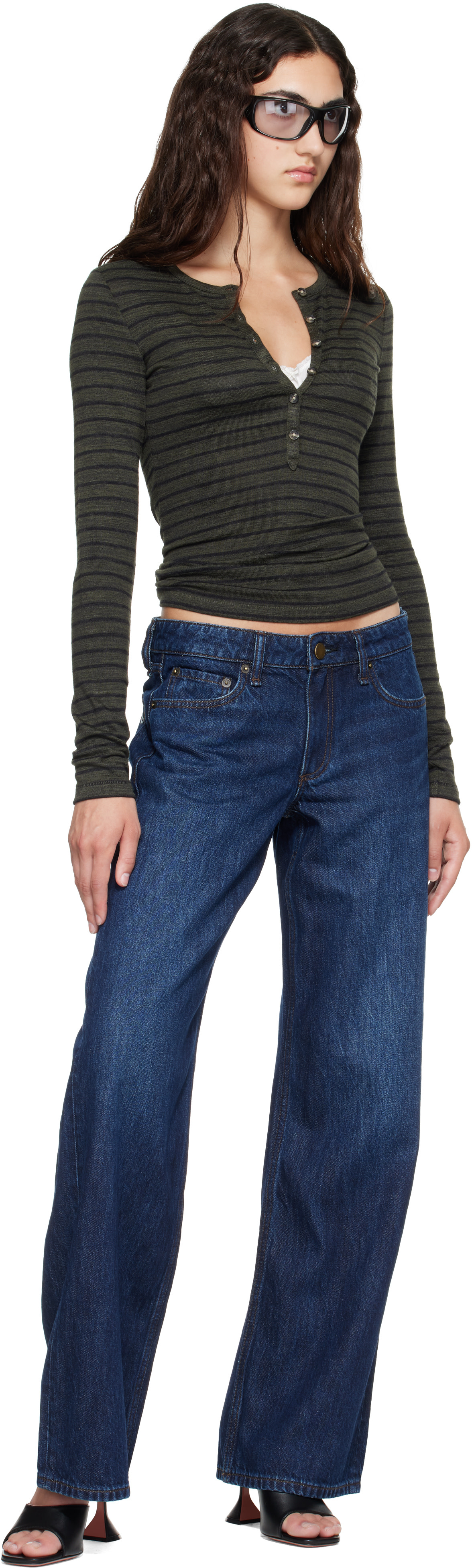 rag & bone - Jean droit décontracté Cam bleu