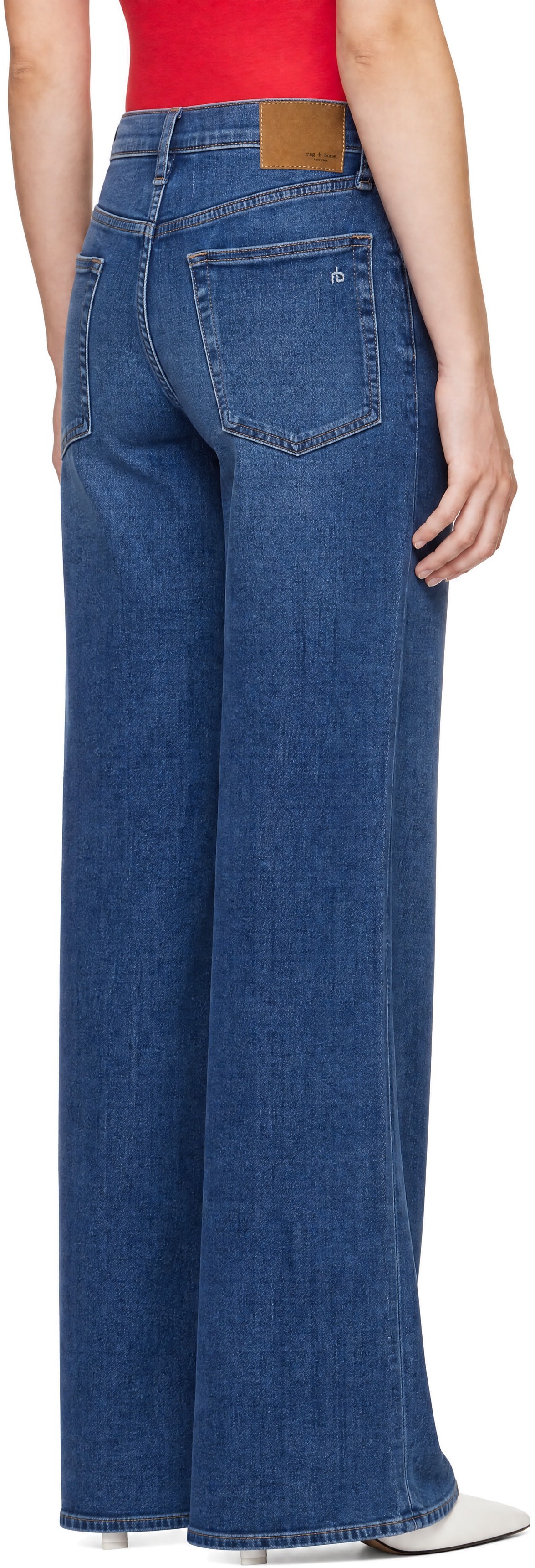 rag & bone - Jean ample Andi bleu en denim extensible