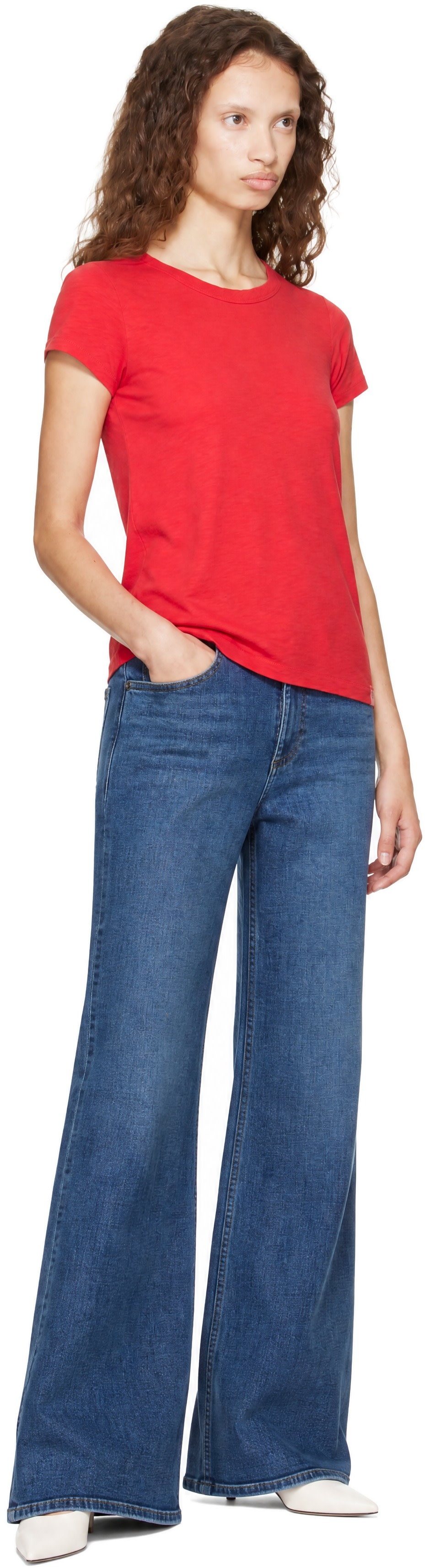rag & bone - Jean ample Andi bleu en denim extensible