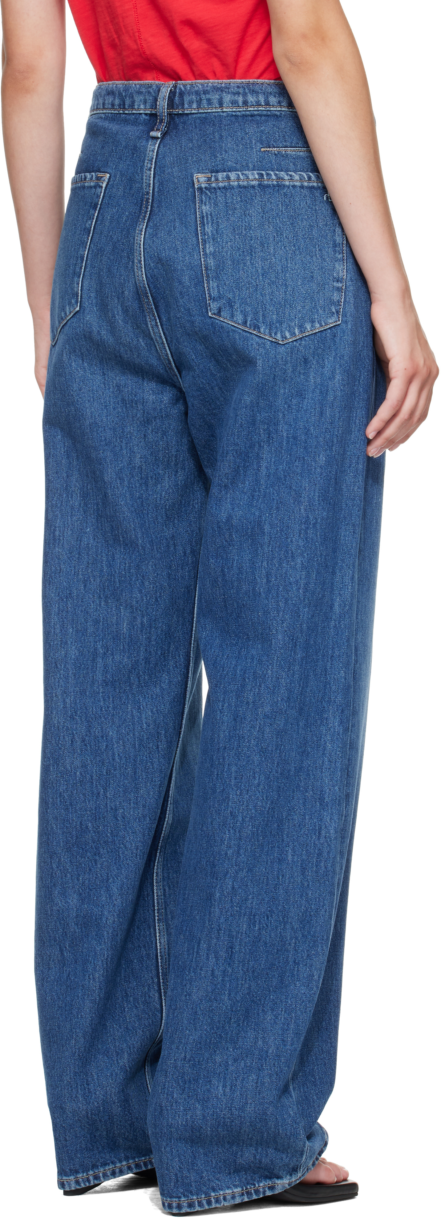 rag & bone - Jean ample Phoebe bleu à cordon coulissant