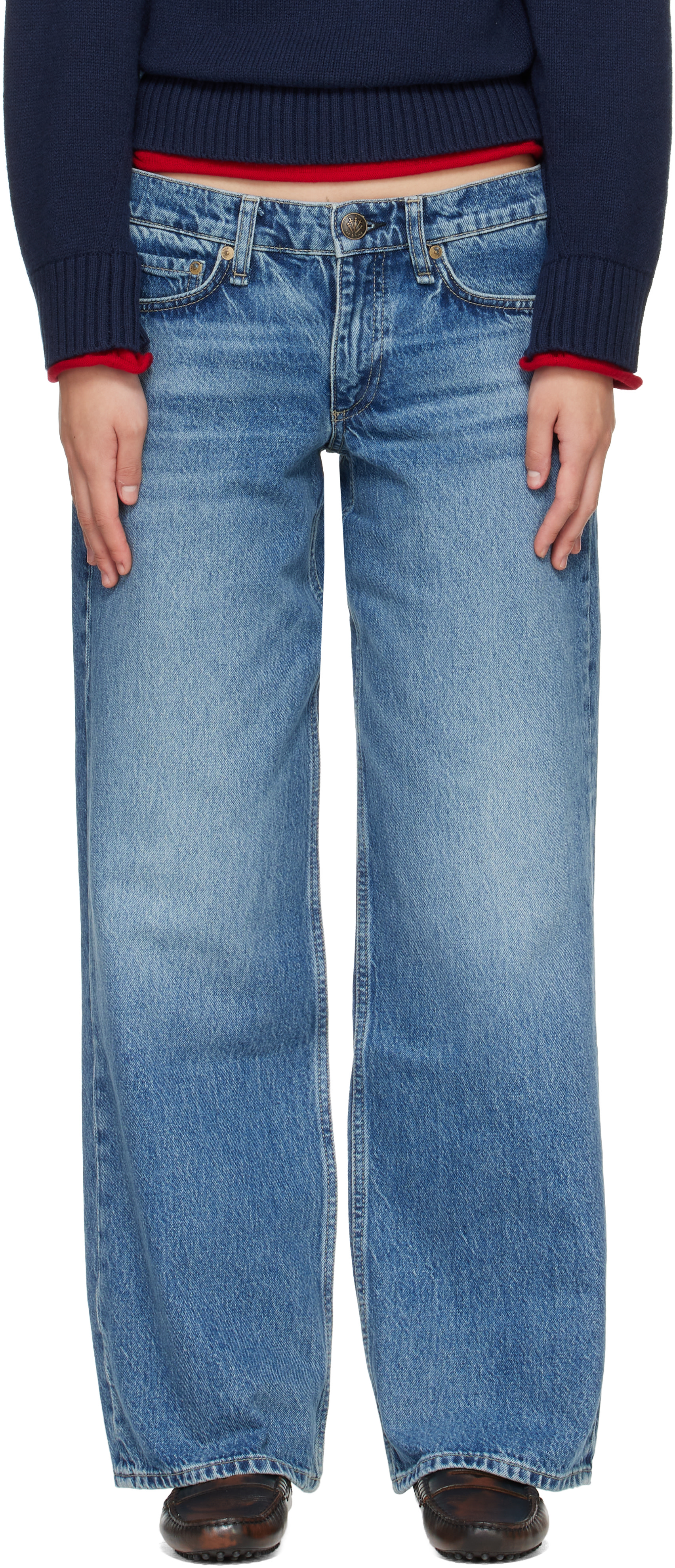 rag & bone - Jean droit décontracté Cam bleu