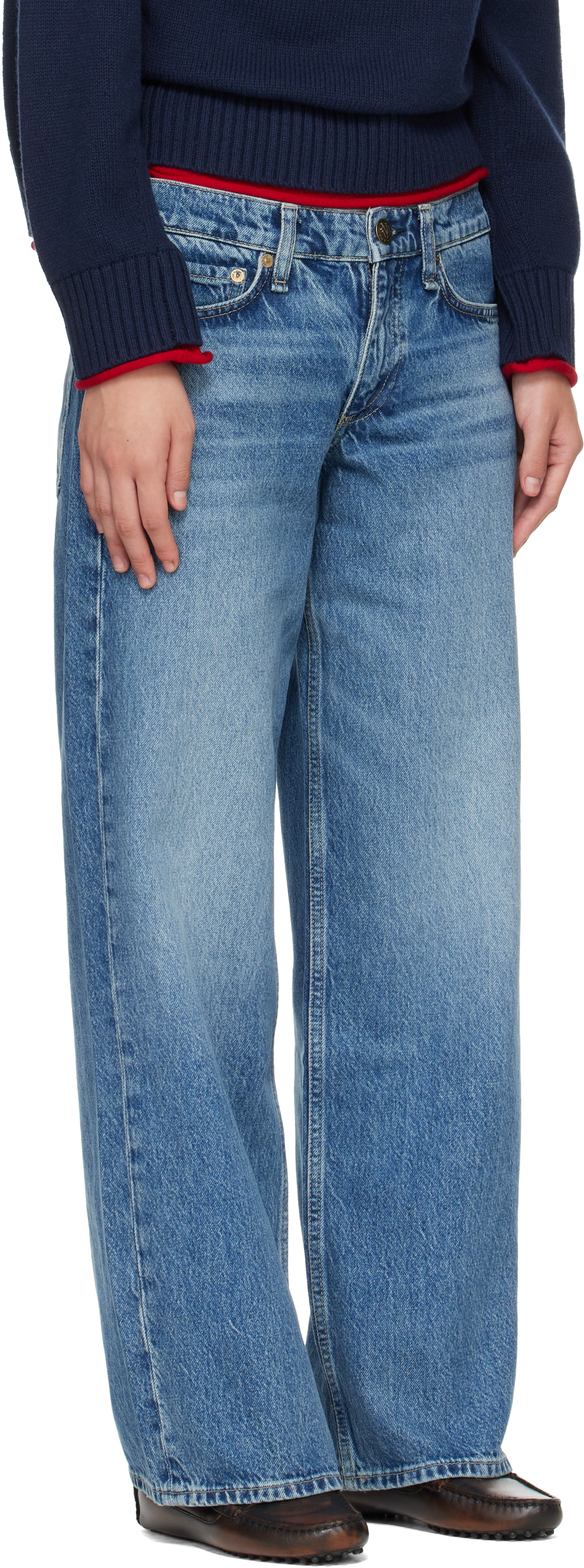 rag & bone - Jean droit décontracté Cam bleu