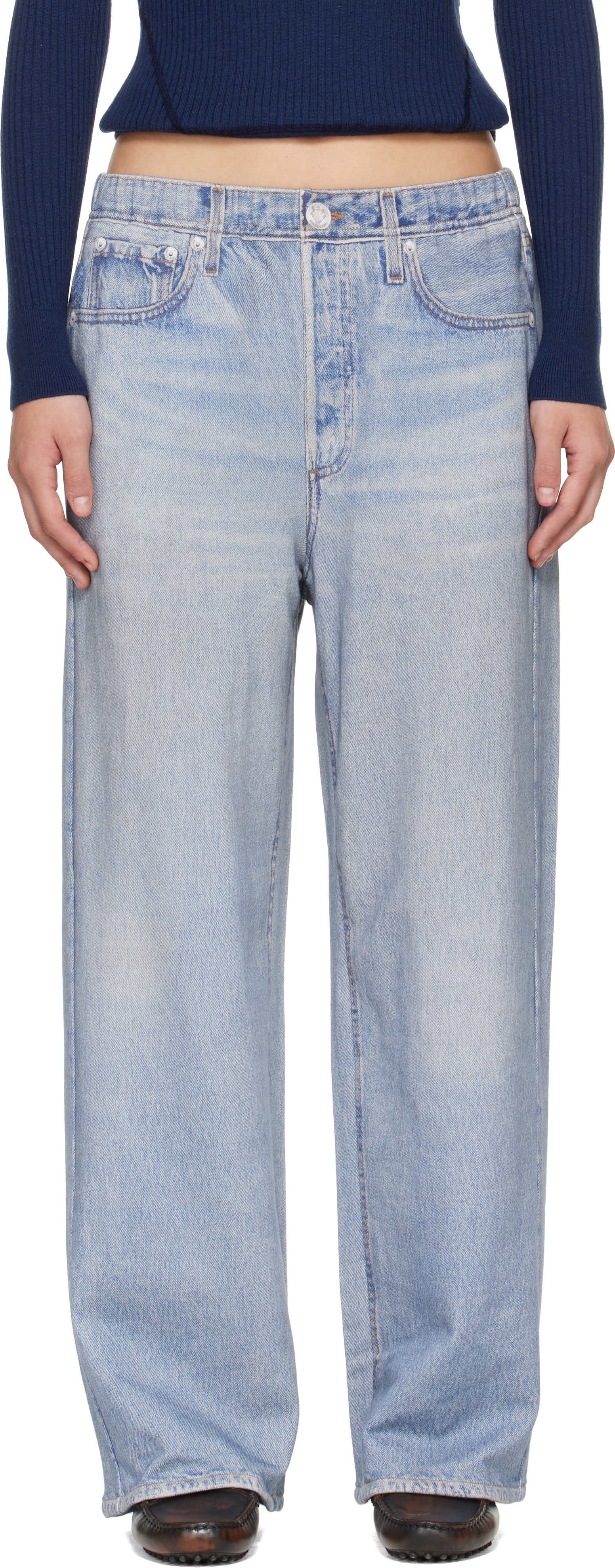 rag & bone - Pantalon ample bleu en Miramar