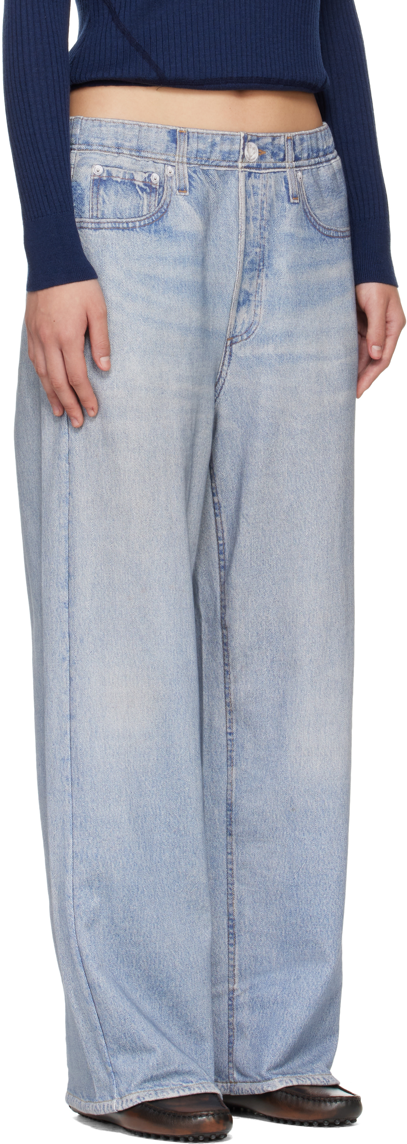 rag & bone - Pantalon ample bleu en Miramar