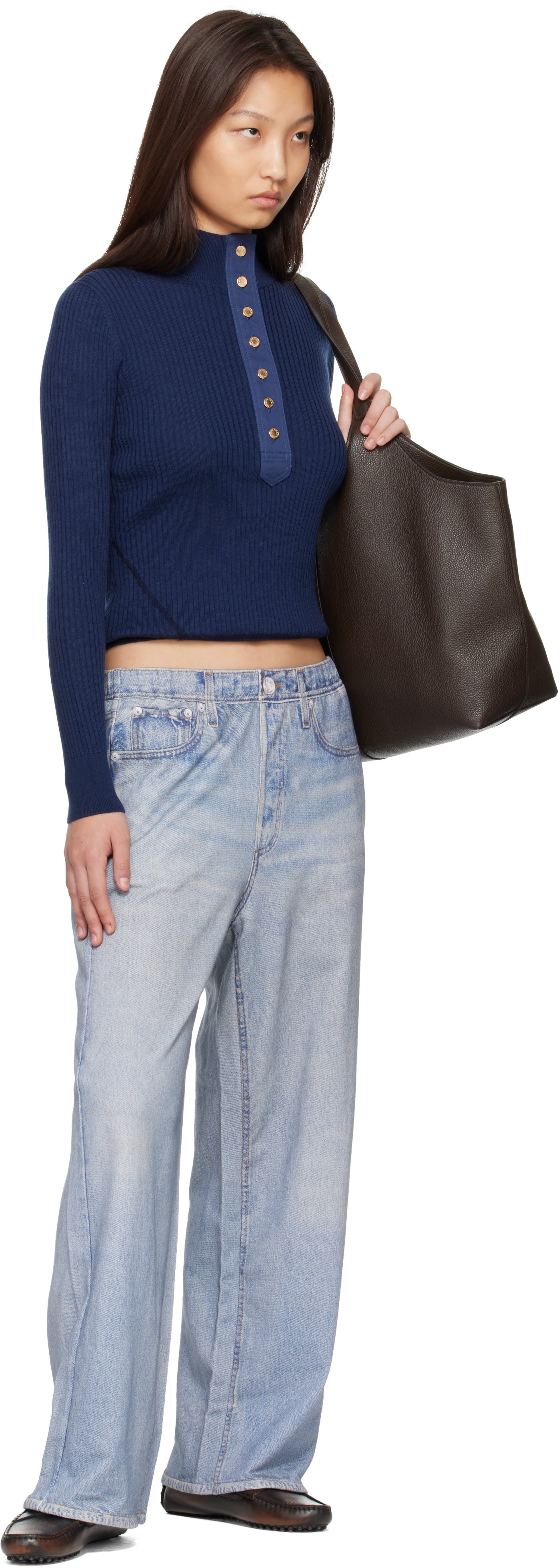 rag & bone - Pantalon ample bleu en Miramar