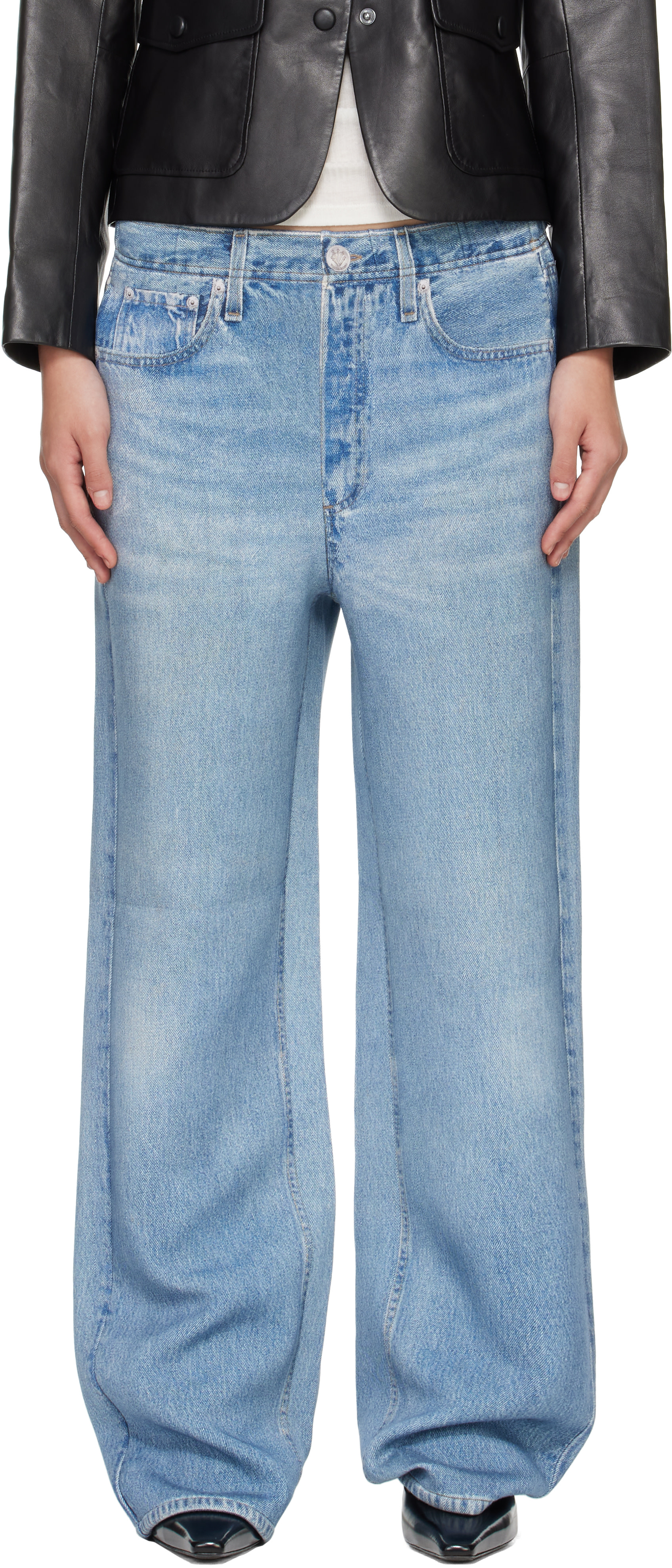 abc7789 Sea . Leather & Jeans オーダーメイド rag & bone: Blue Miramar Mallow Wide Leg Trousers | SSENSE Canada
