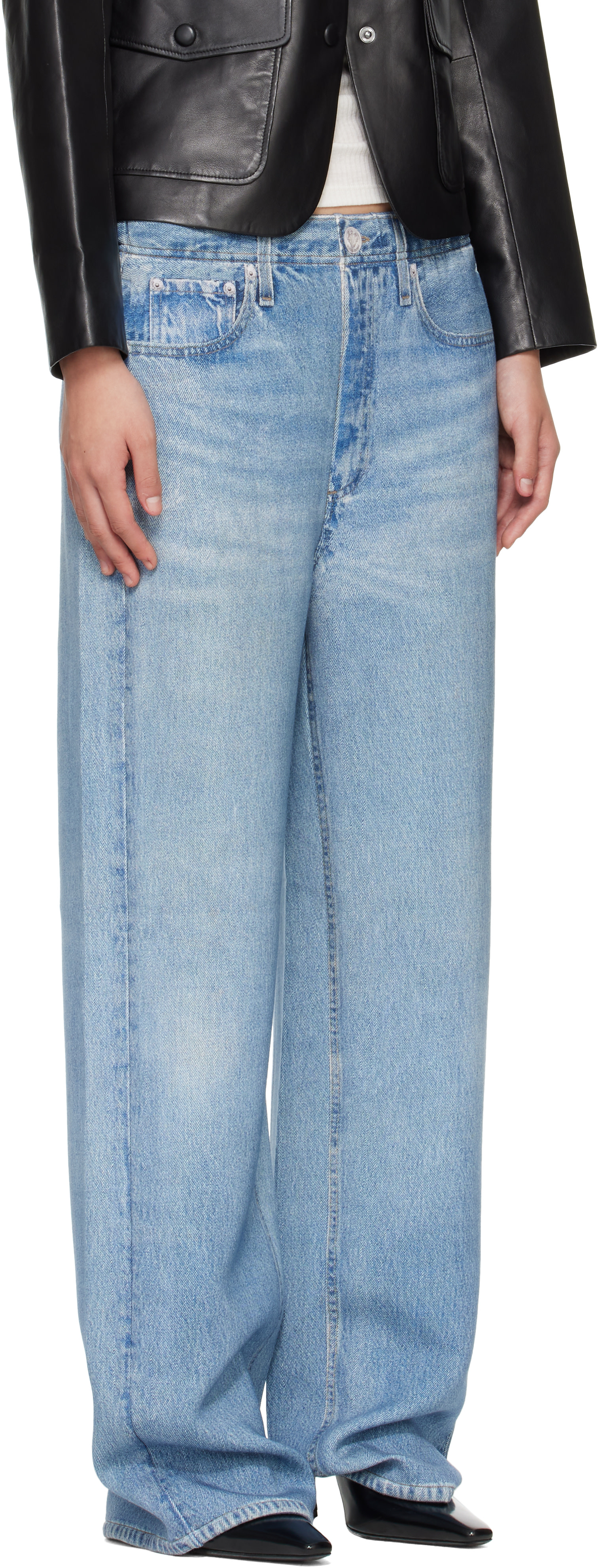 rag & bone - Pantalon ample Mallow bleu en Miramar