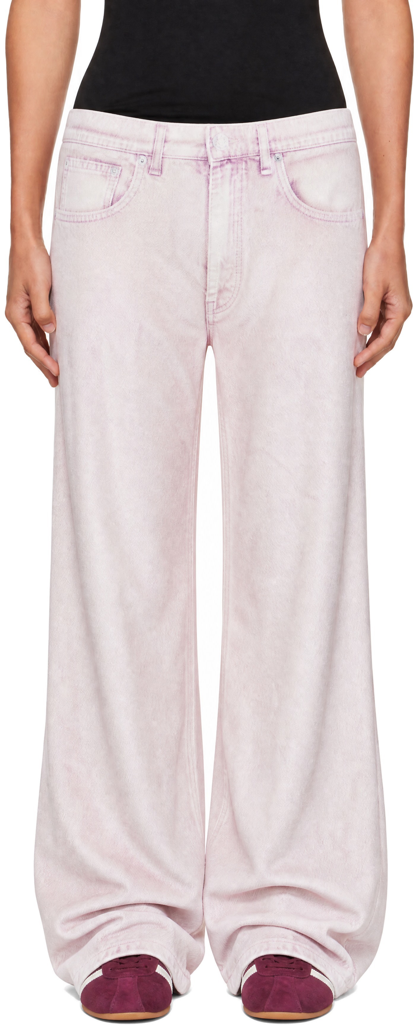 rag & bone - Pantalon ample rose en Miramar
