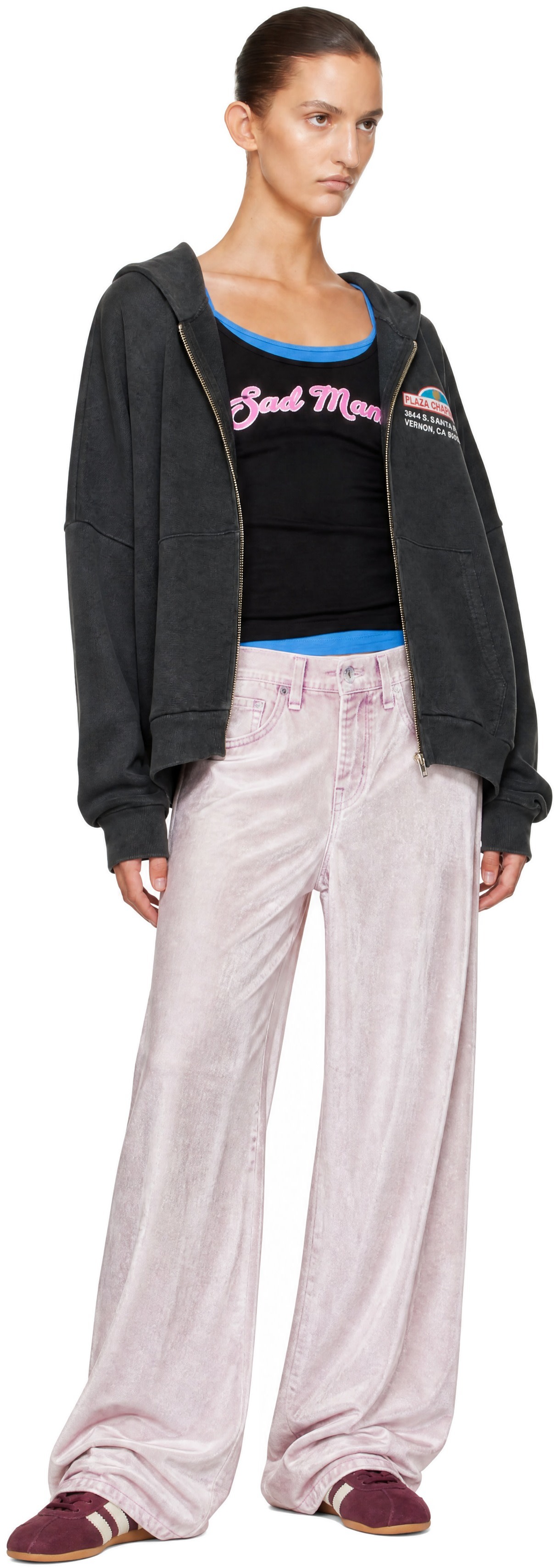 rag & bone - Pantalon ample rose en Miramar