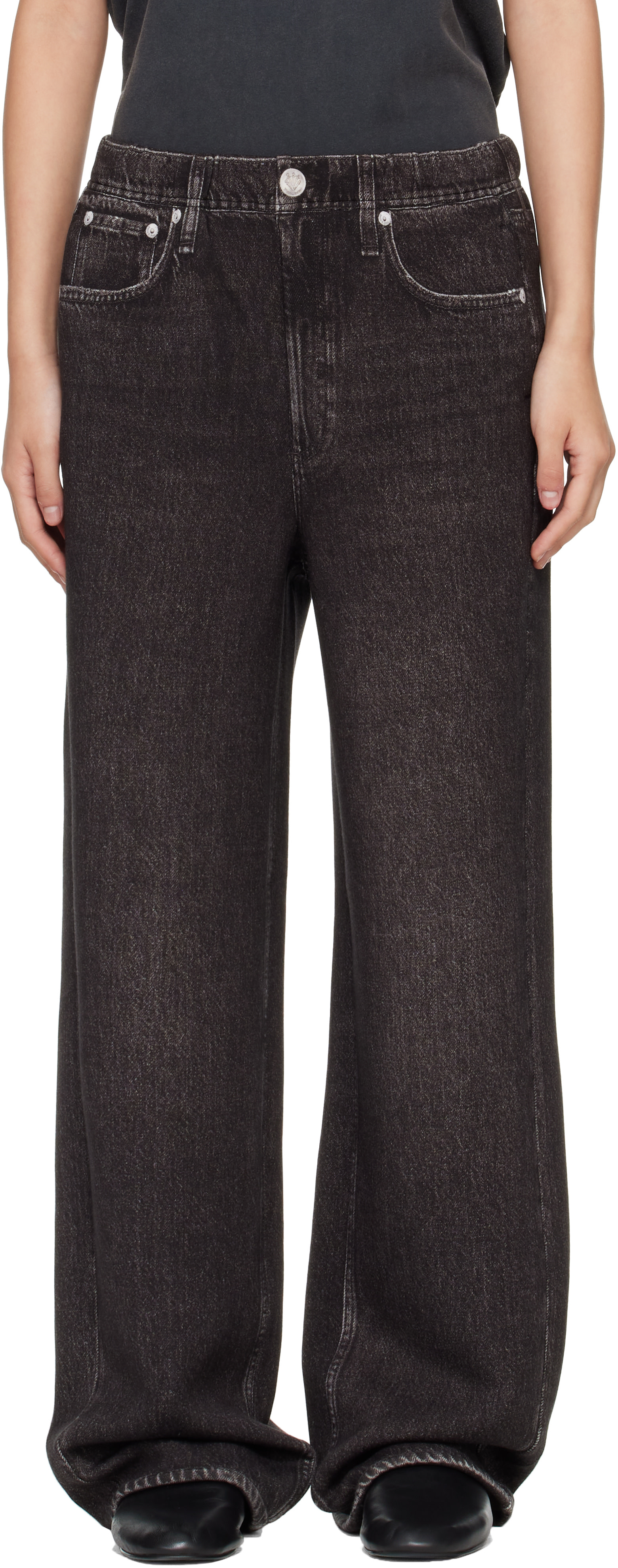 rag & bone - Pantalon ample noir en Miramar