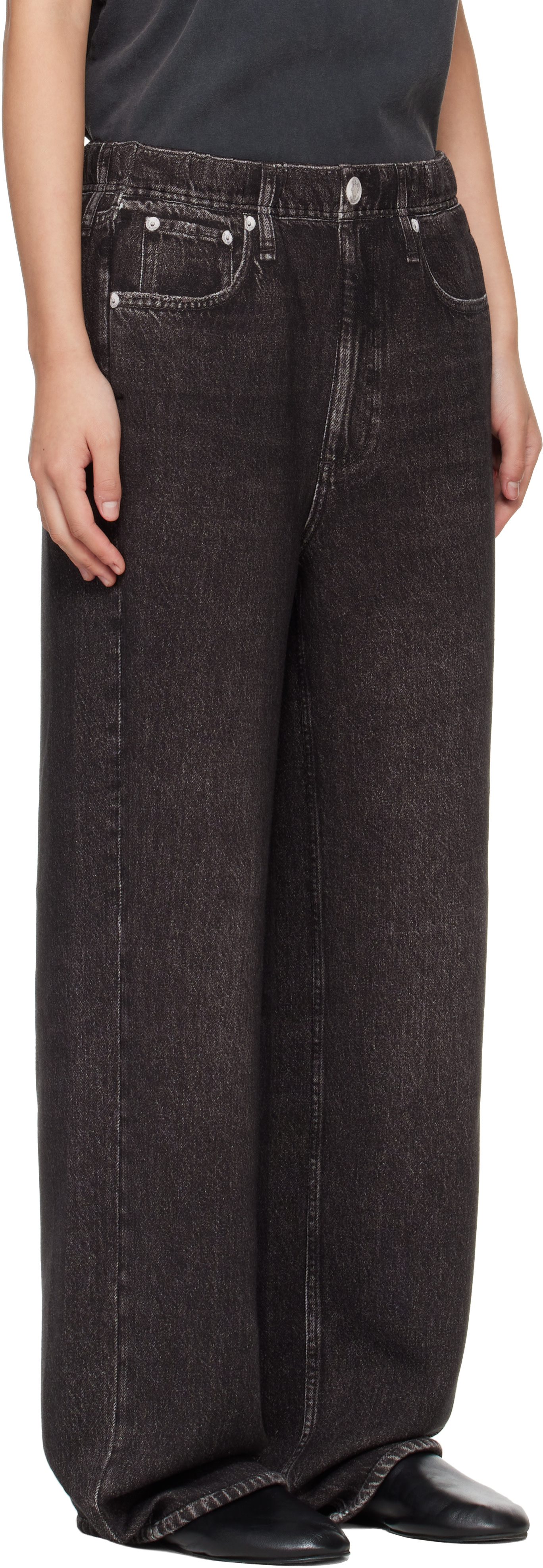 rag & bone - Pantalon ample noir en Miramar
