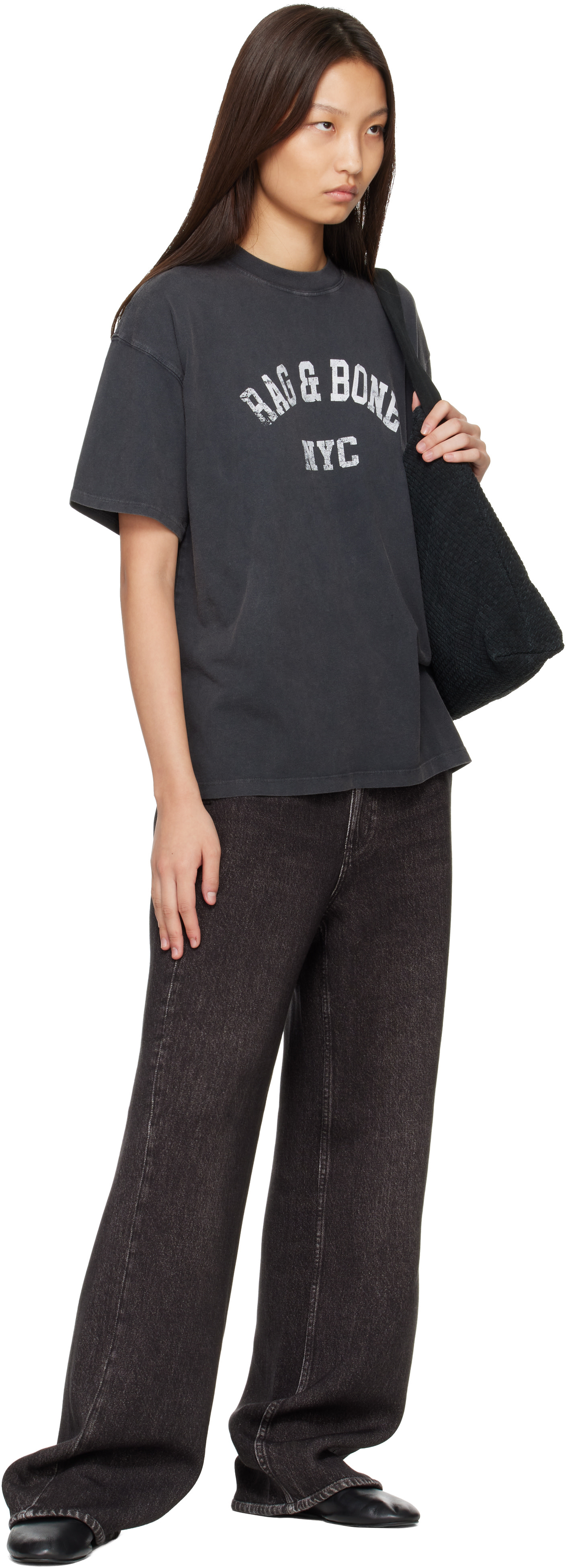 rag & bone - Pantalon ample noir en Miramar