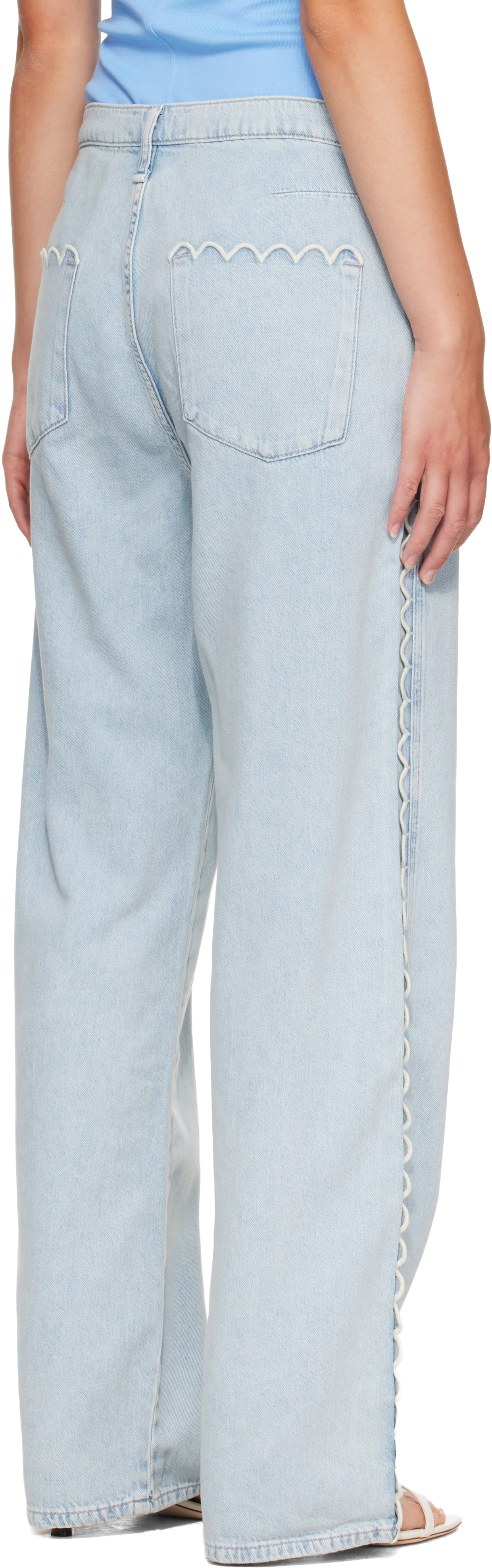 rag & bone - Jean ample Phoebe bleu à cordon coulissant