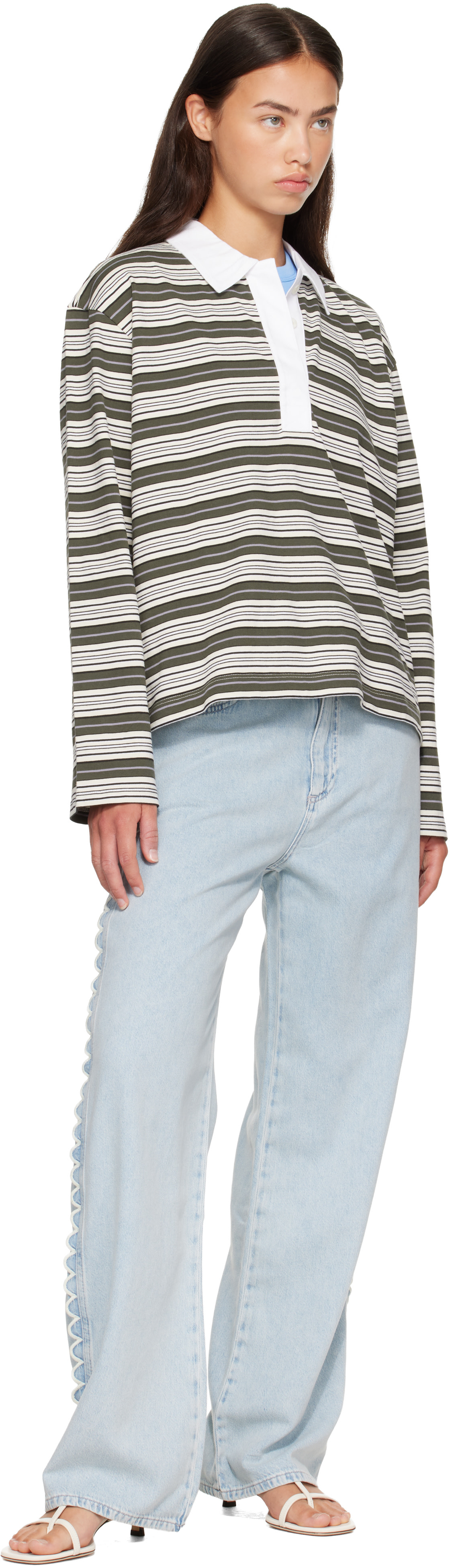 rag & bone - Jean ample Phoebe bleu à cordon coulissant