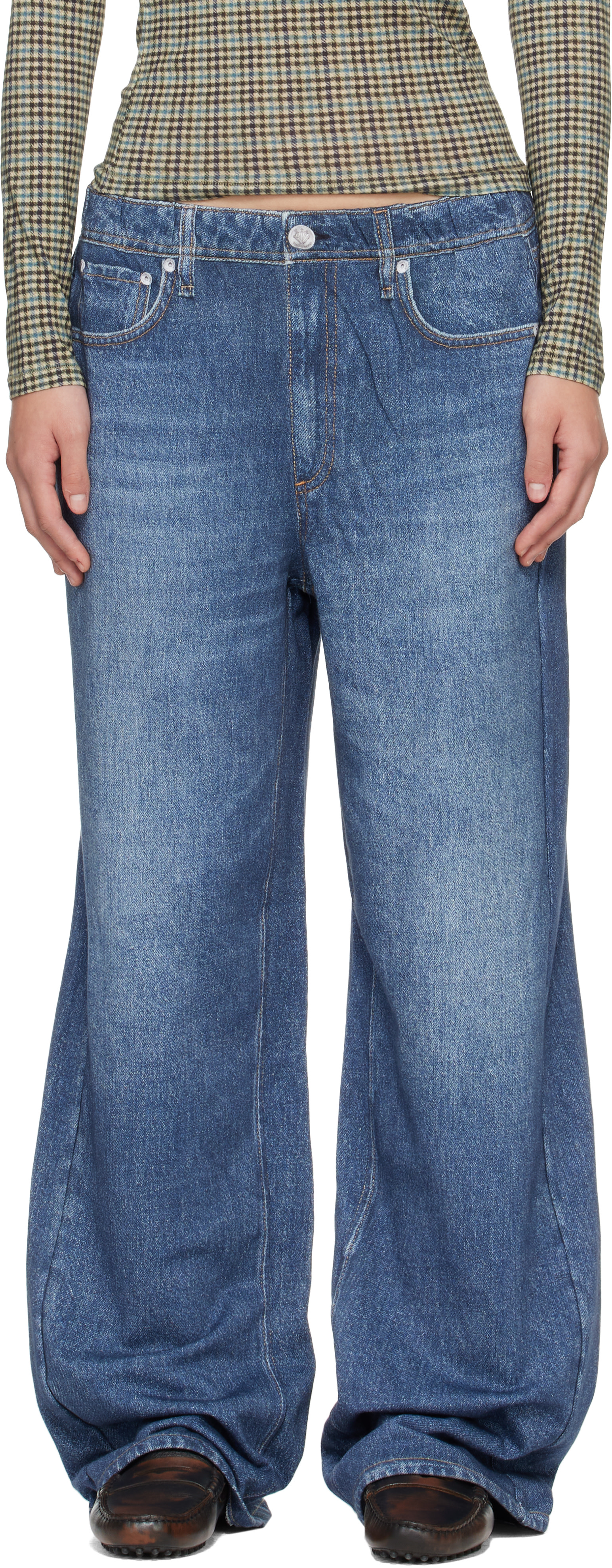 rag & bone - Pantalon ample bleu en Miramar