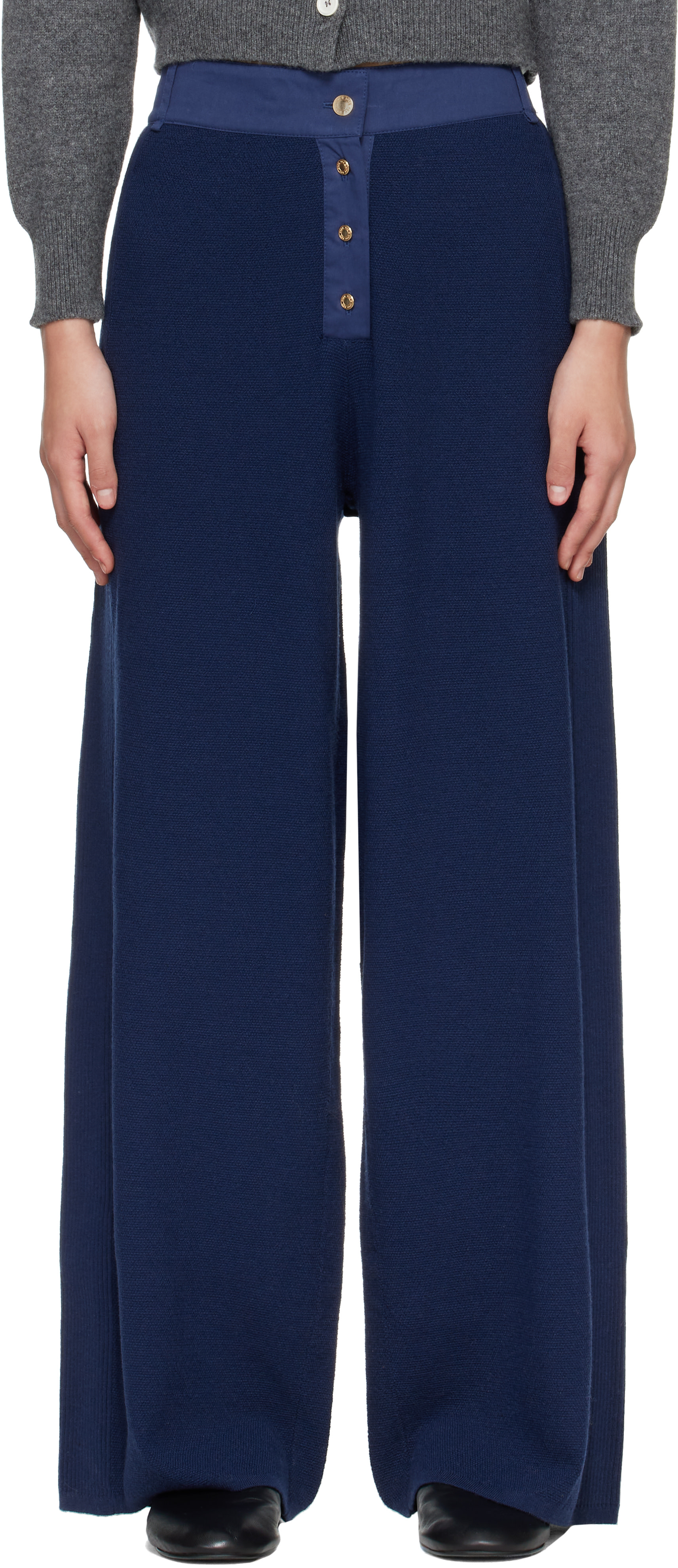 rag & bone - Pantalon ample Lucy bleu marine