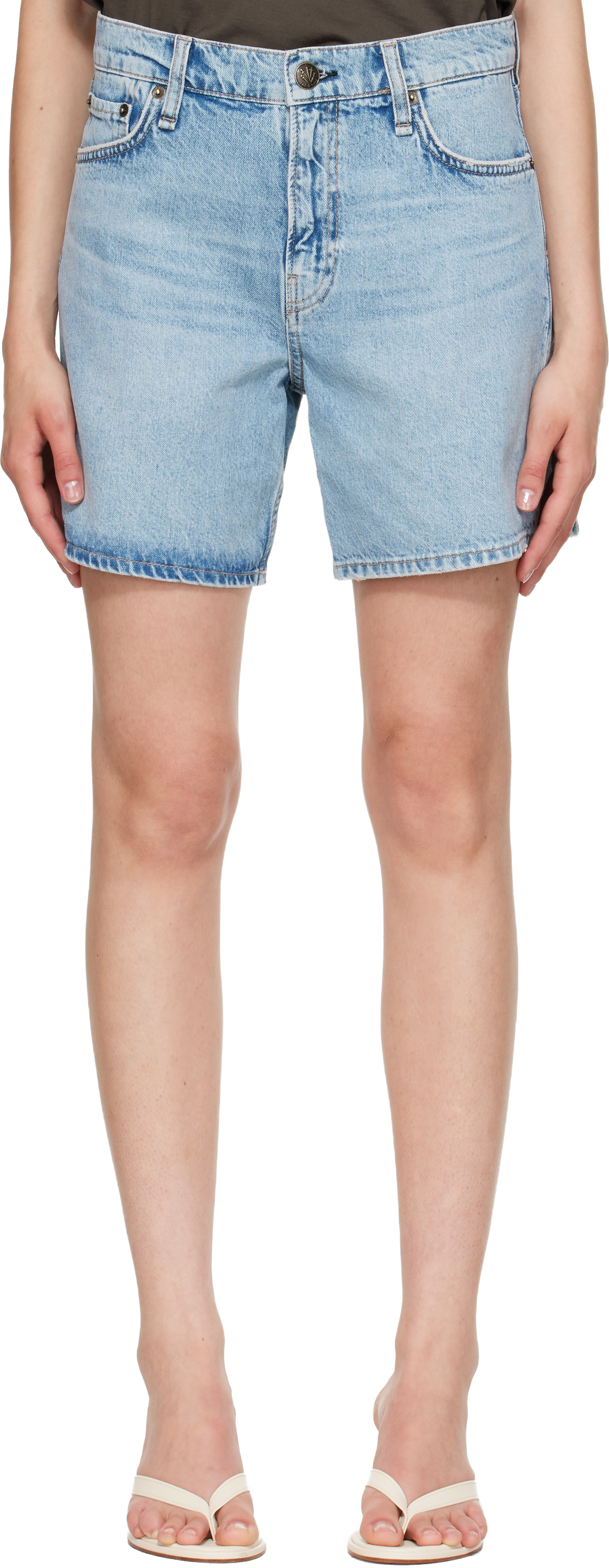 rag & bone - Short Kaia bleu en denim