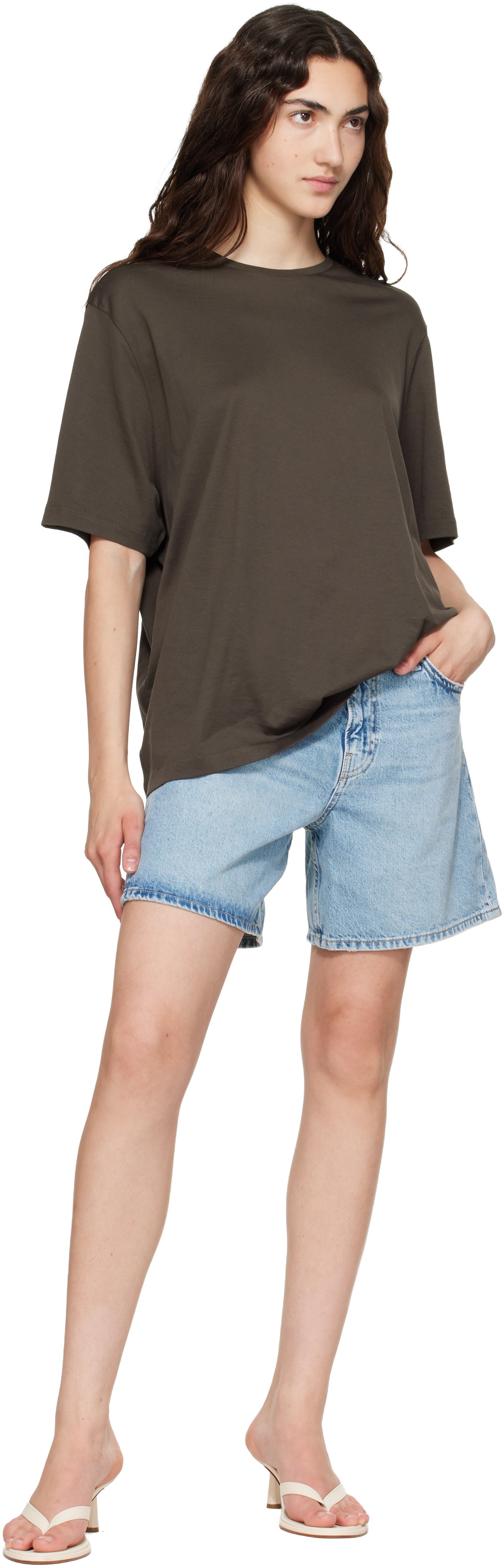 rag & bone - Short Kaia bleu en denim
